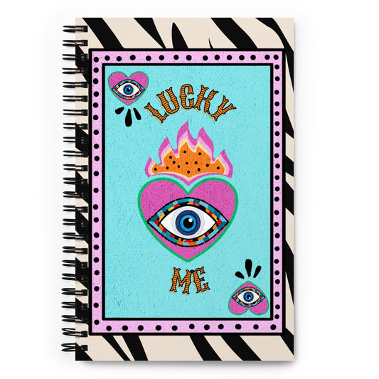 Lucky Me Evil Eye Spiral notebook