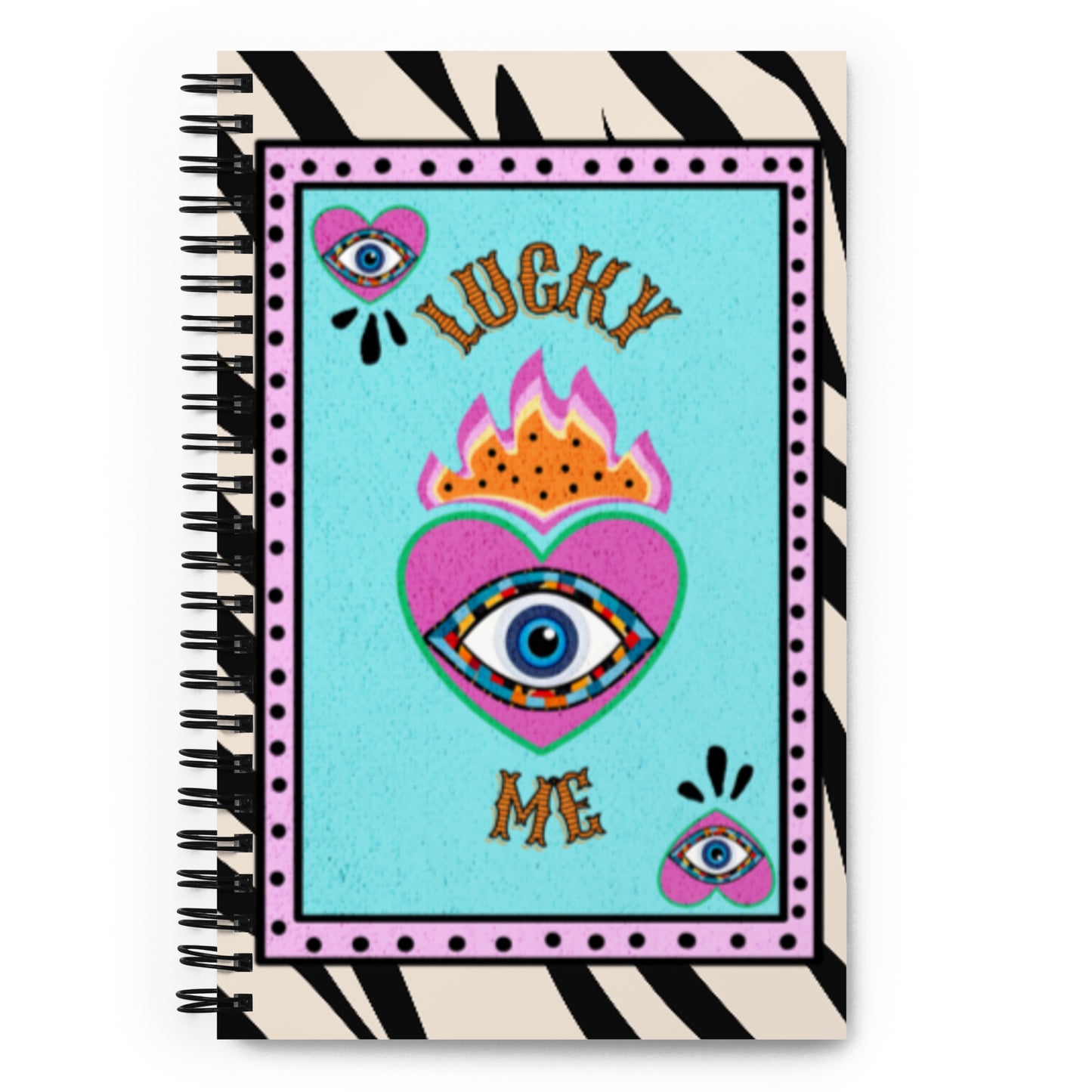 Lucky Me Evil Eye Spiral notebook