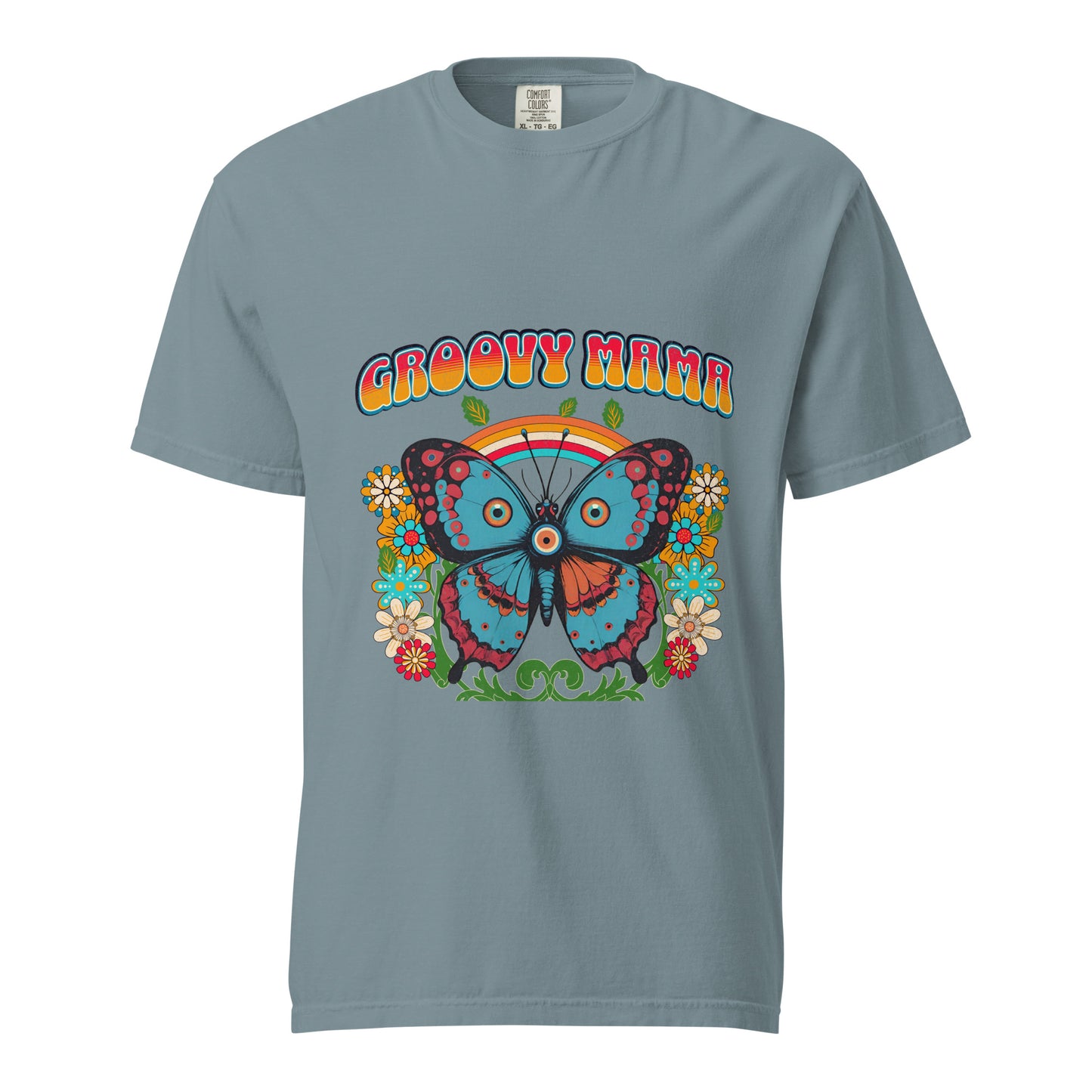 Groovy Mama with Evil Eye Unisex garment-dyed heavyweight t-shirt