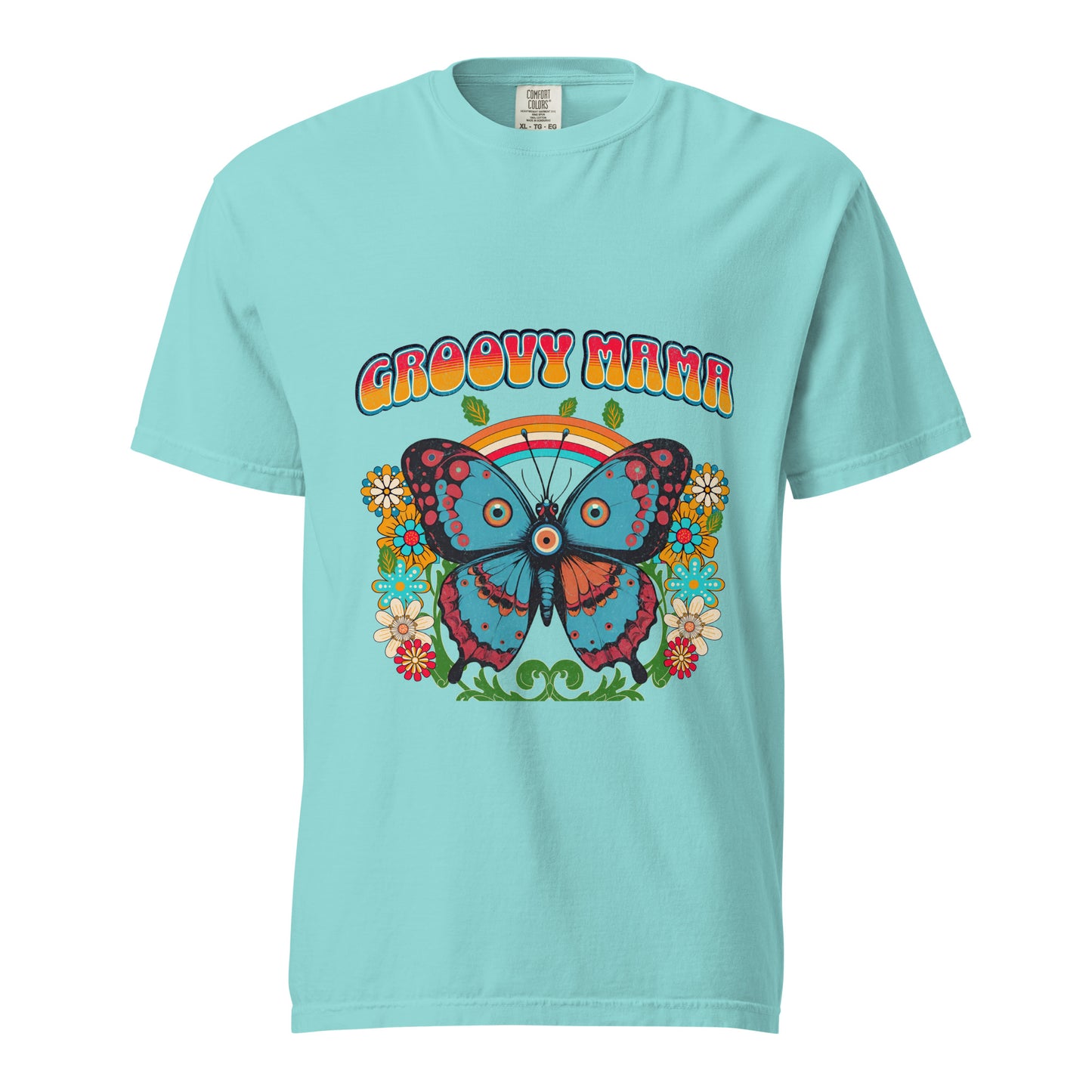 Groovy Mama with Evil Eye Unisex garment-dyed heavyweight t-shirt