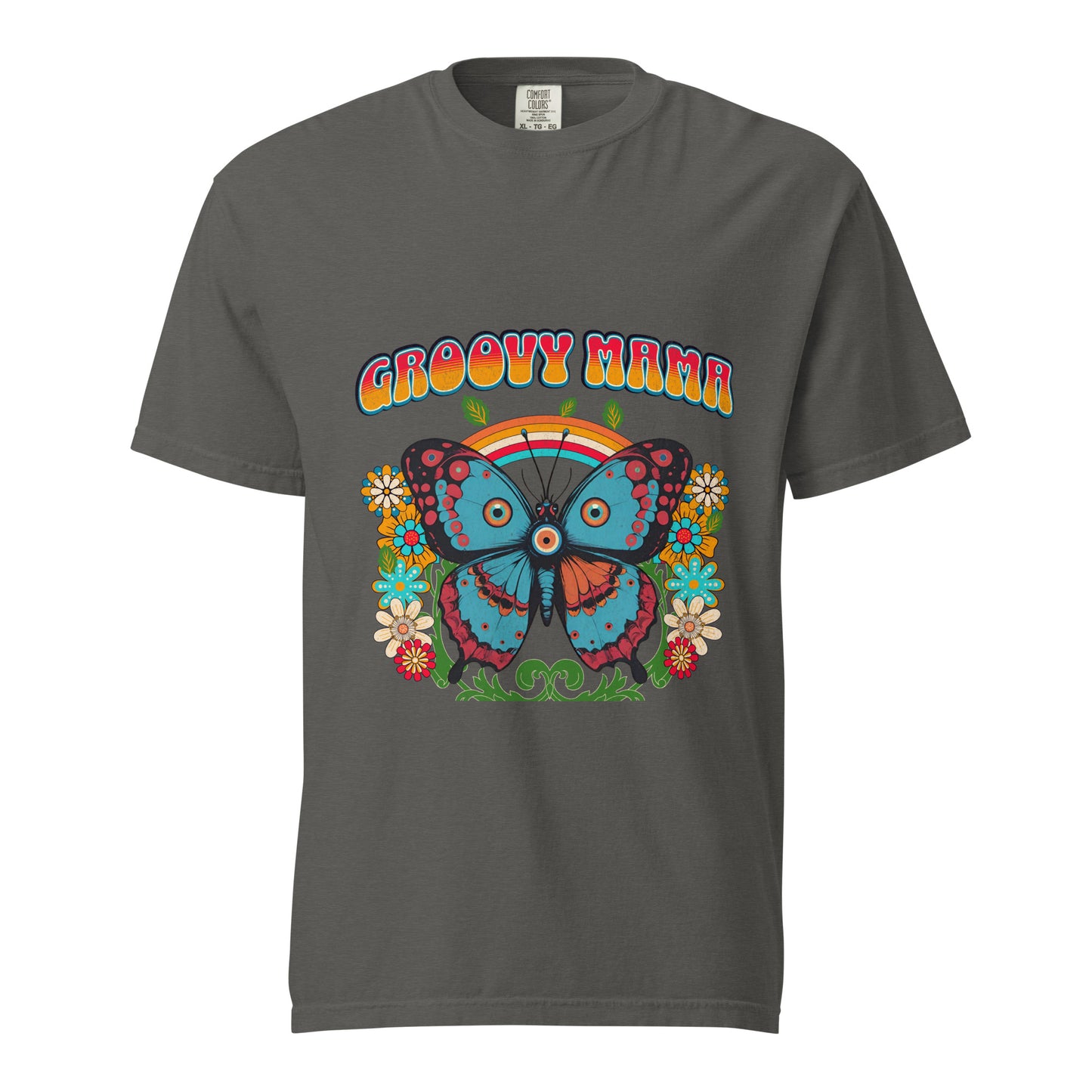 Groovy Mama with Evil Eye Unisex garment-dyed heavyweight t-shirt