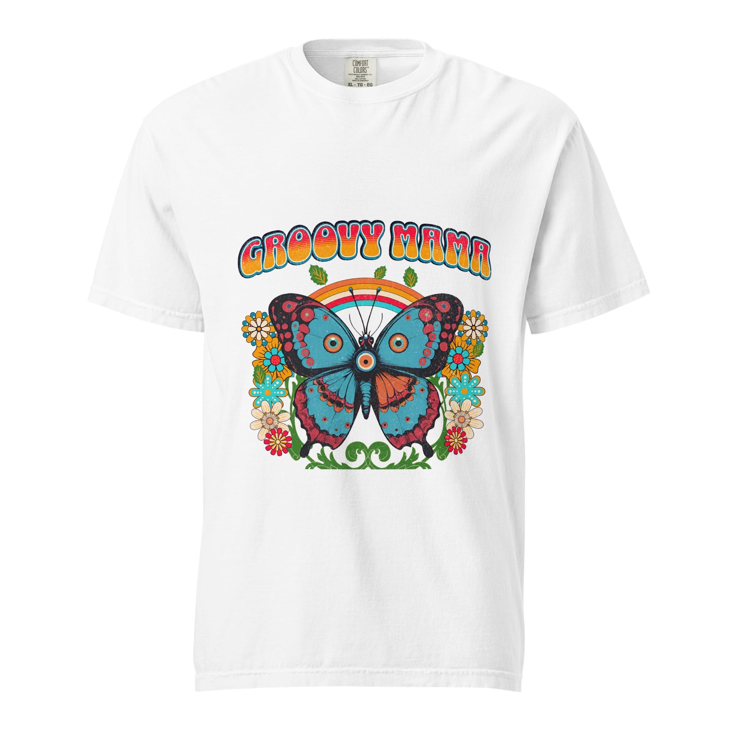 Groovy Mama with Evil Eye Unisex garment-dyed heavyweight t-shirt