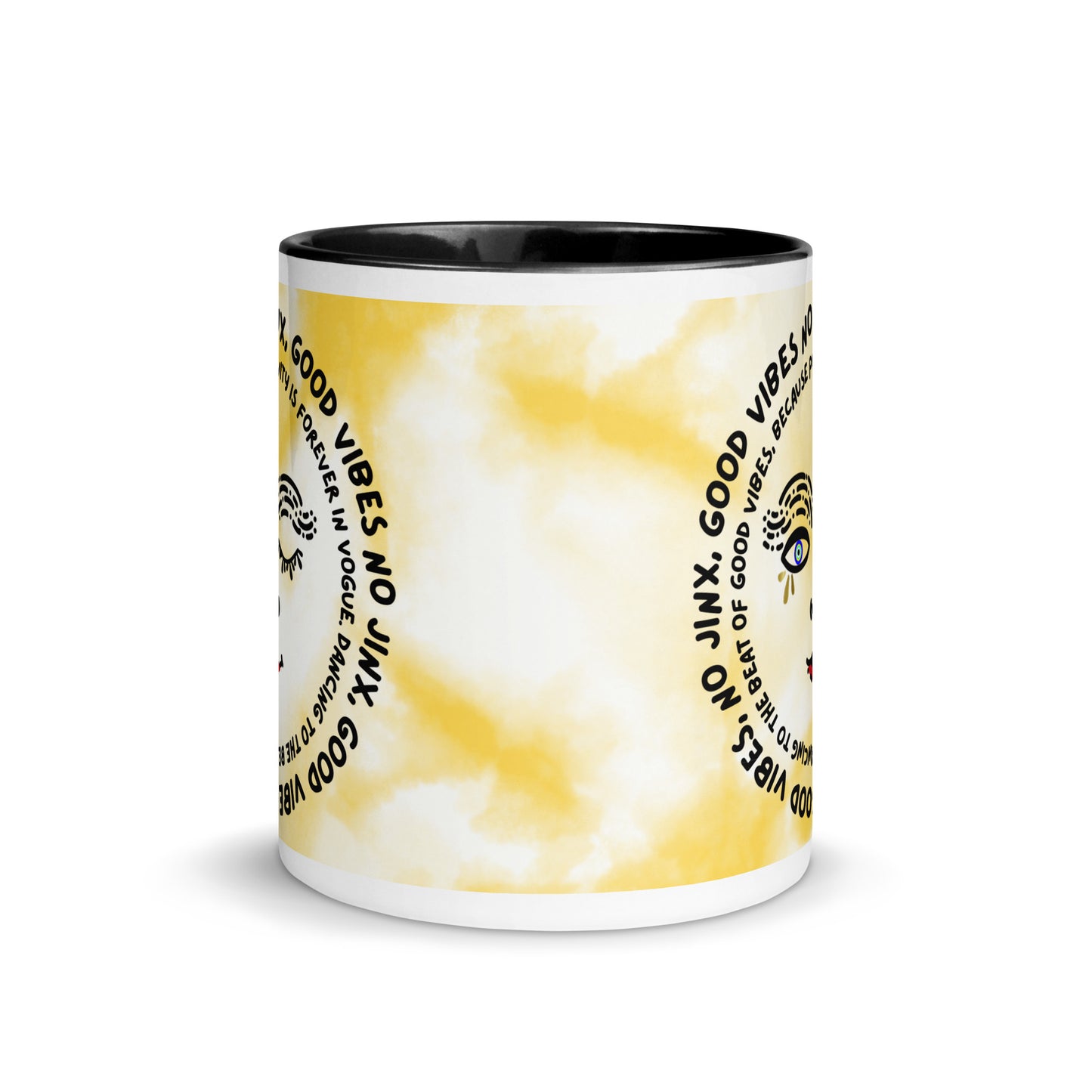 Good Vibes No Jinx Mug with Color Inside