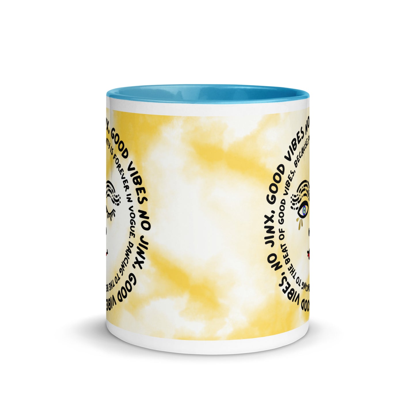 Good Vibes No Jinx Mug with Color Inside