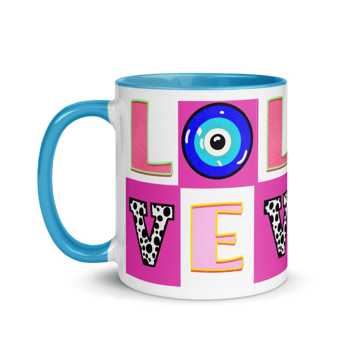 Love With Eye Mug with Color Inside