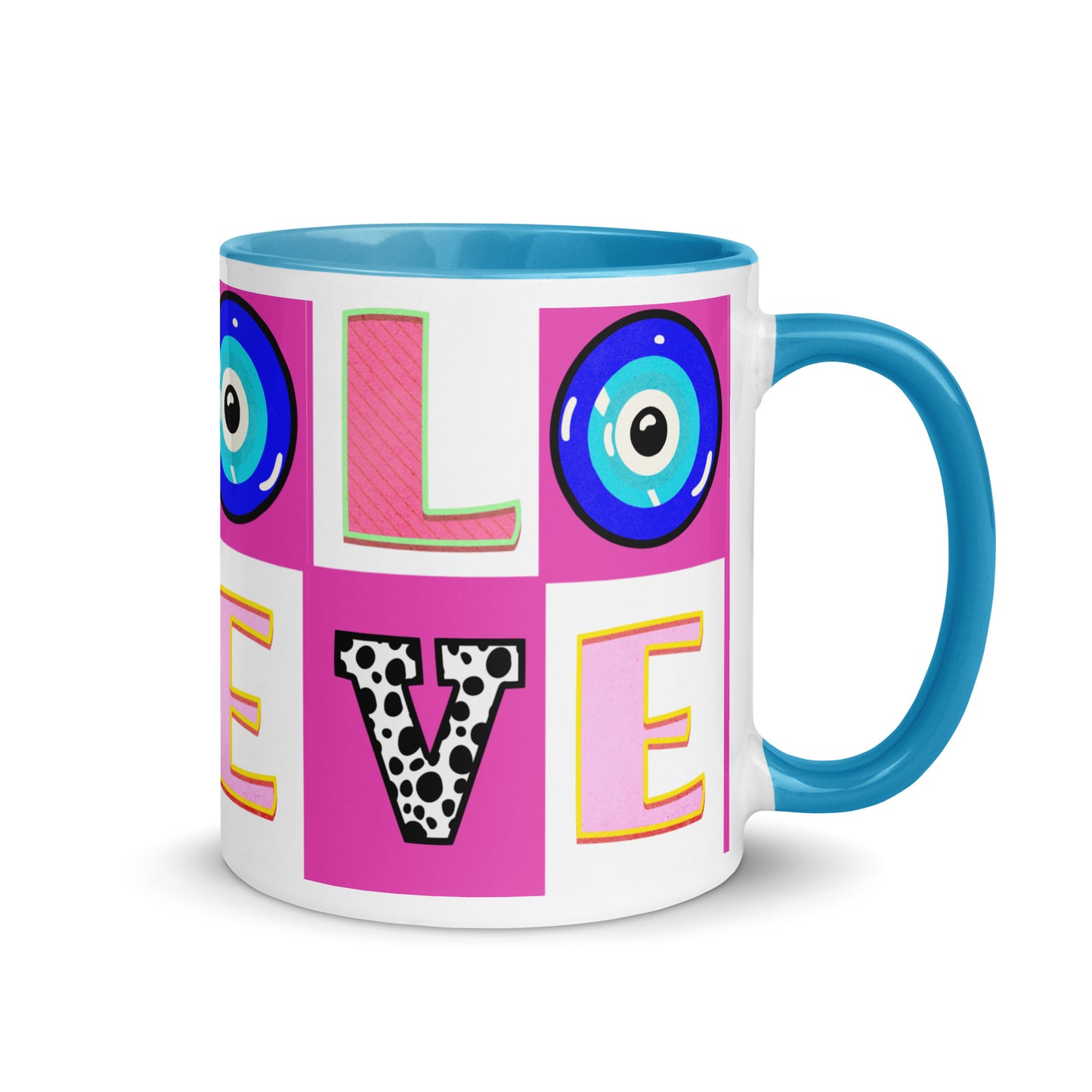 Love With Eye Mug with Color Inside