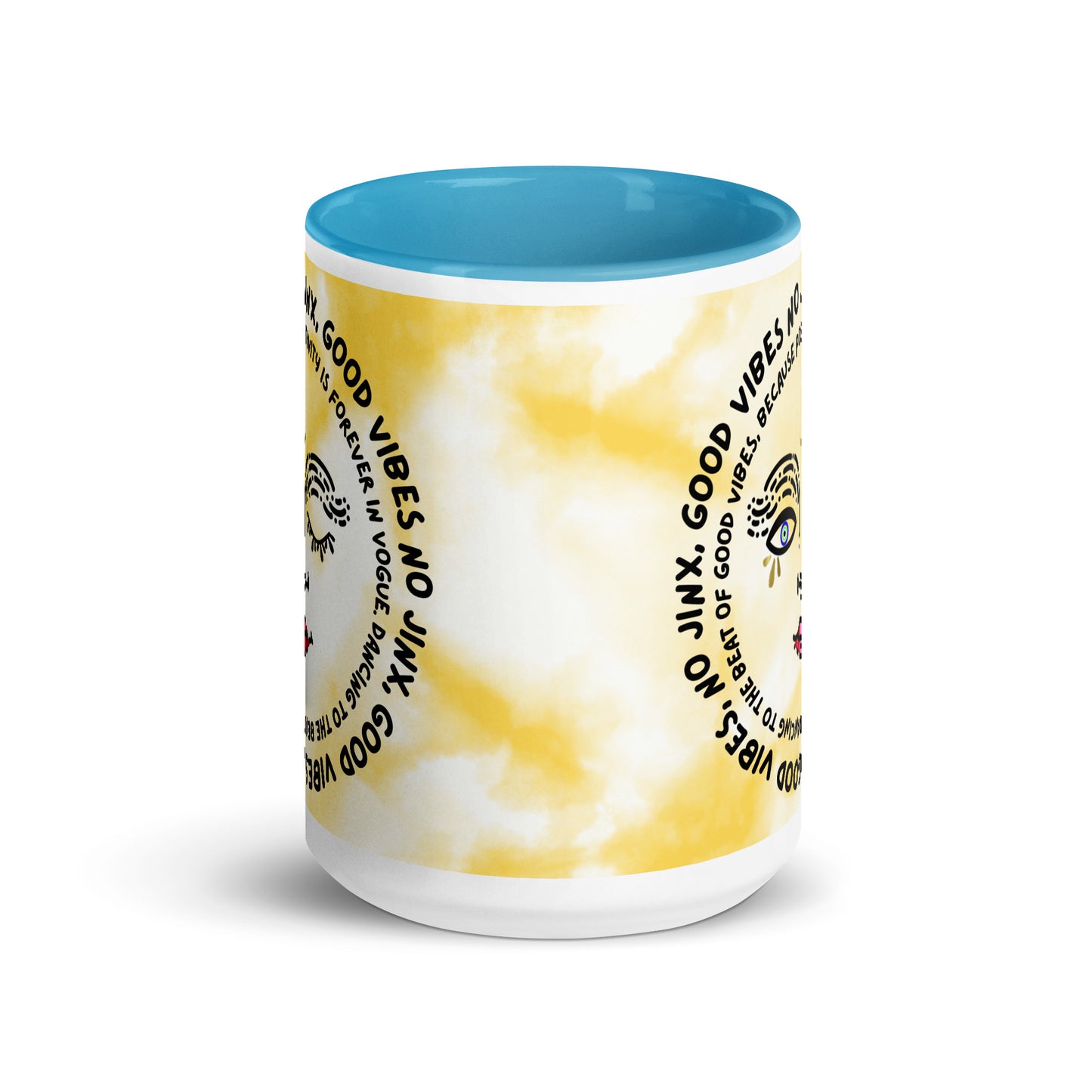 Good Vibes No Jinx Mug with Color Inside