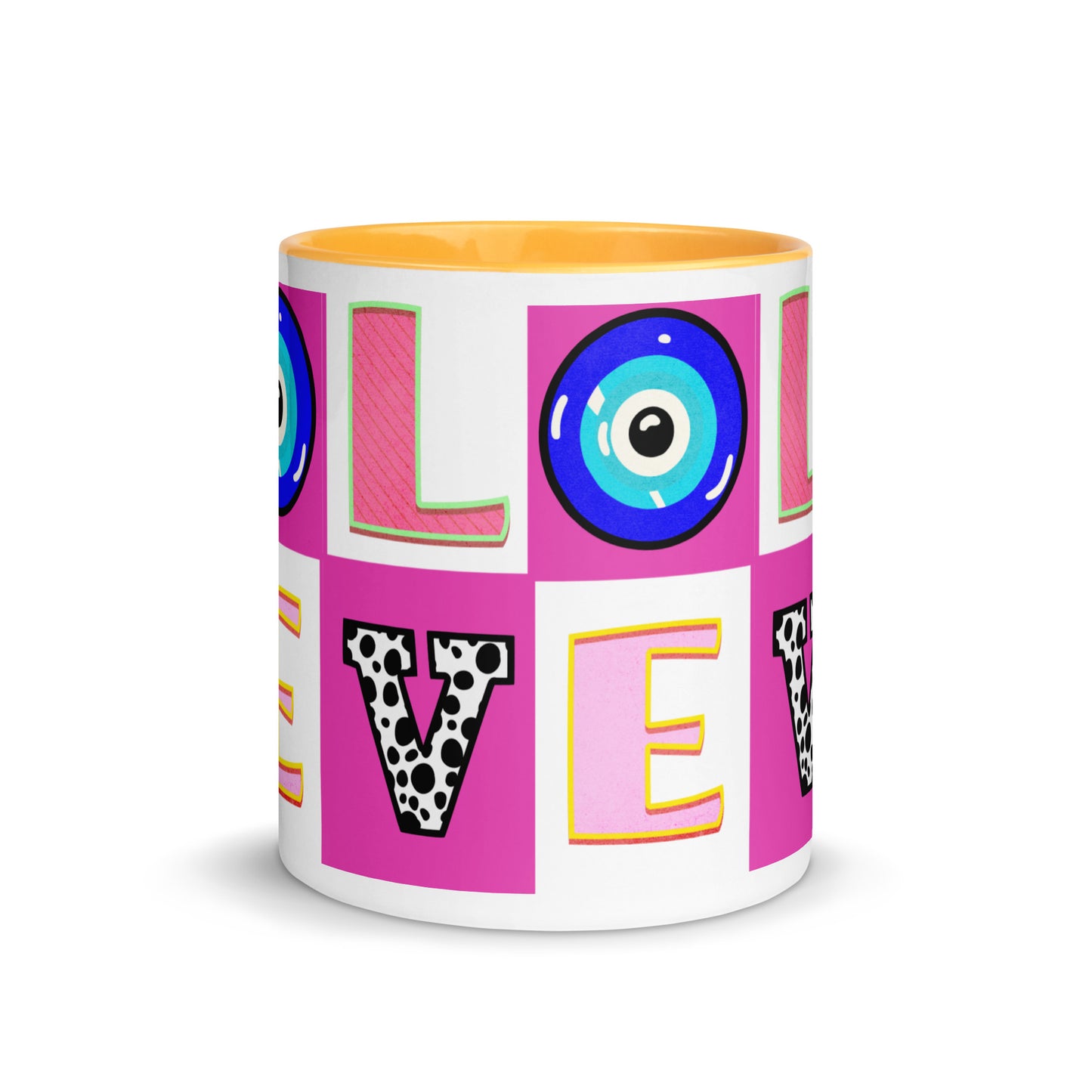 Love With Eye Mug with Color Inside