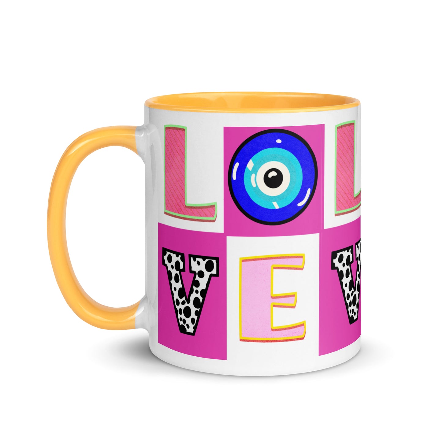 Love With Eye Mug with Color Inside