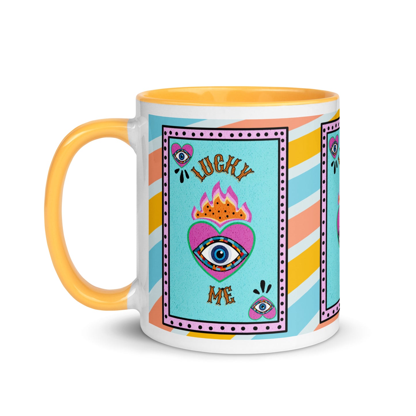 Lucky Me Evil Eye Mug with Color Inside