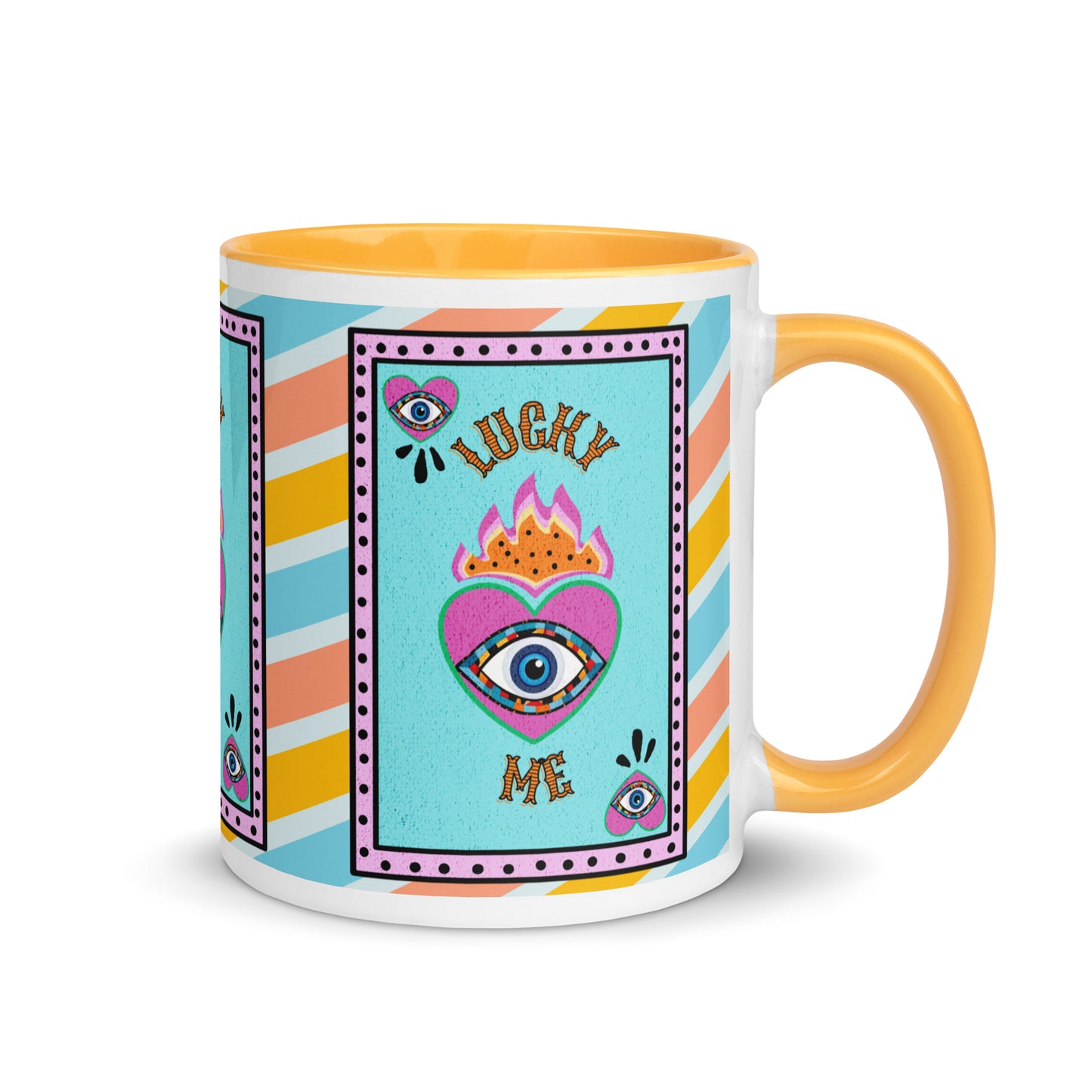 Lucky Me Evil Eye Mug with Color Inside