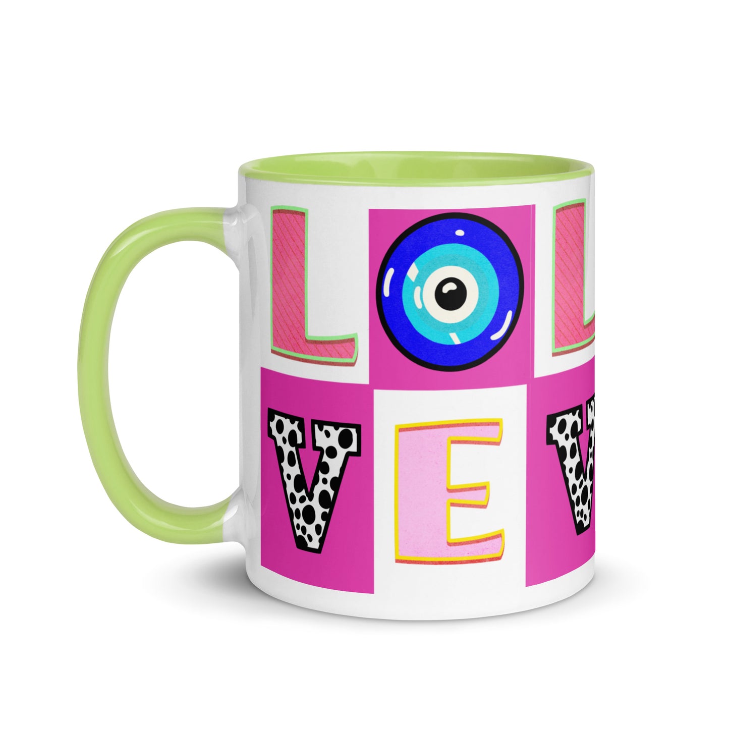 Love With Eye Mug with Color Inside