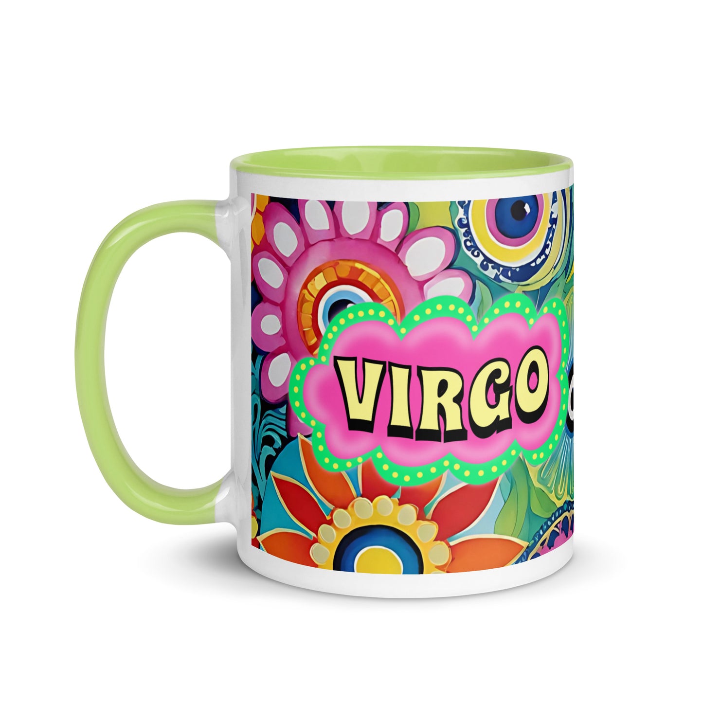 Virgo Zodiac Evil Eye Mug with Color Inside