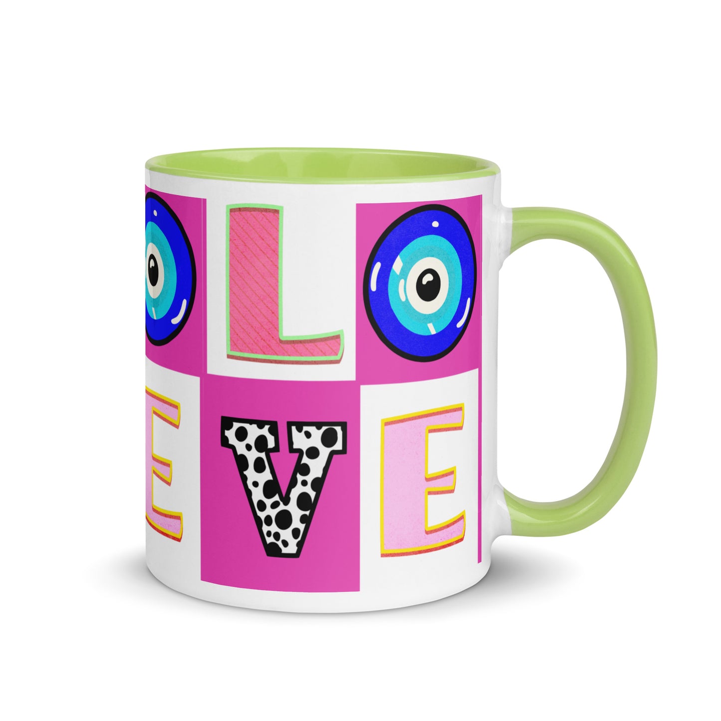 Love With Eye Mug with Color Inside