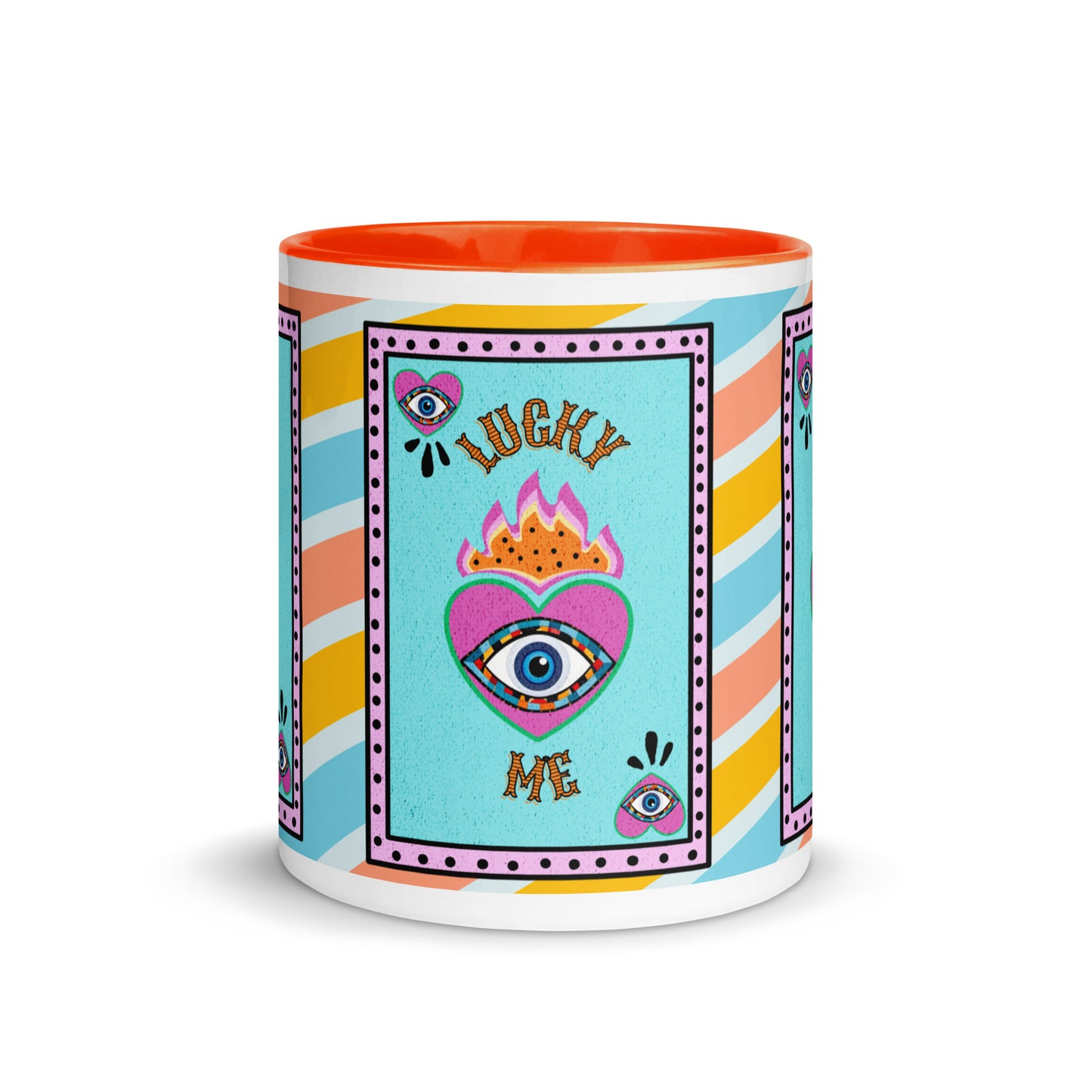 Lucky Me Evil Eye Mug with Color Inside