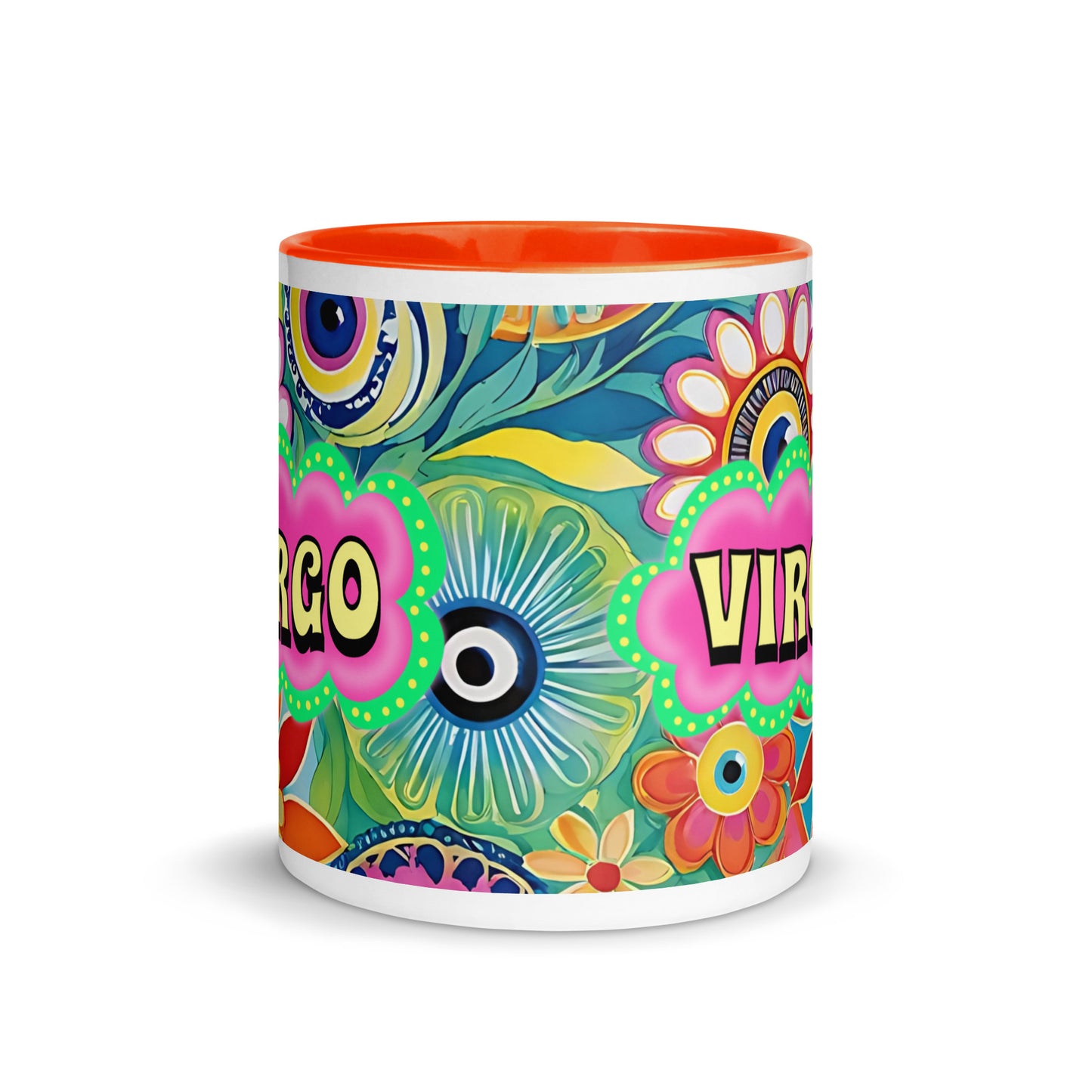 Virgo Zodiac Evil Eye Mug with Color Inside