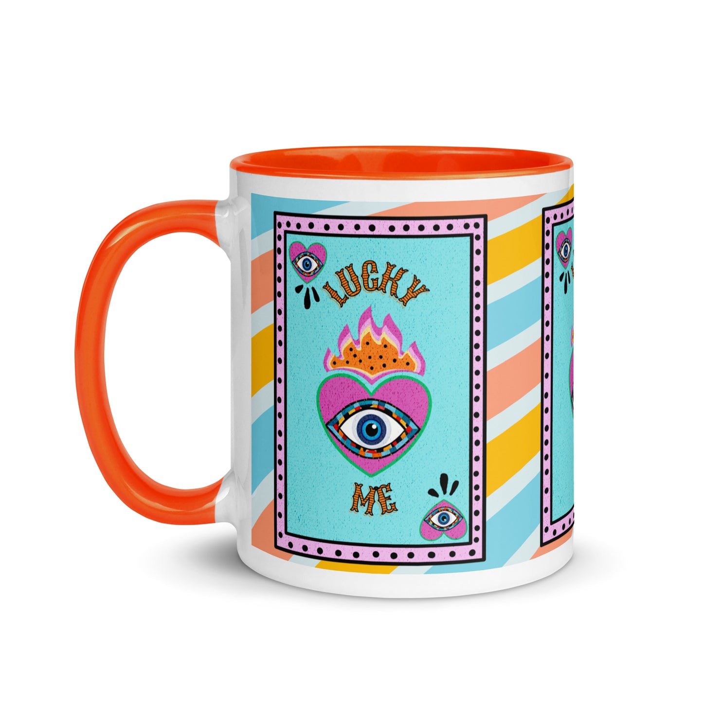 Lucky Me Evil Eye Mug with Color Inside