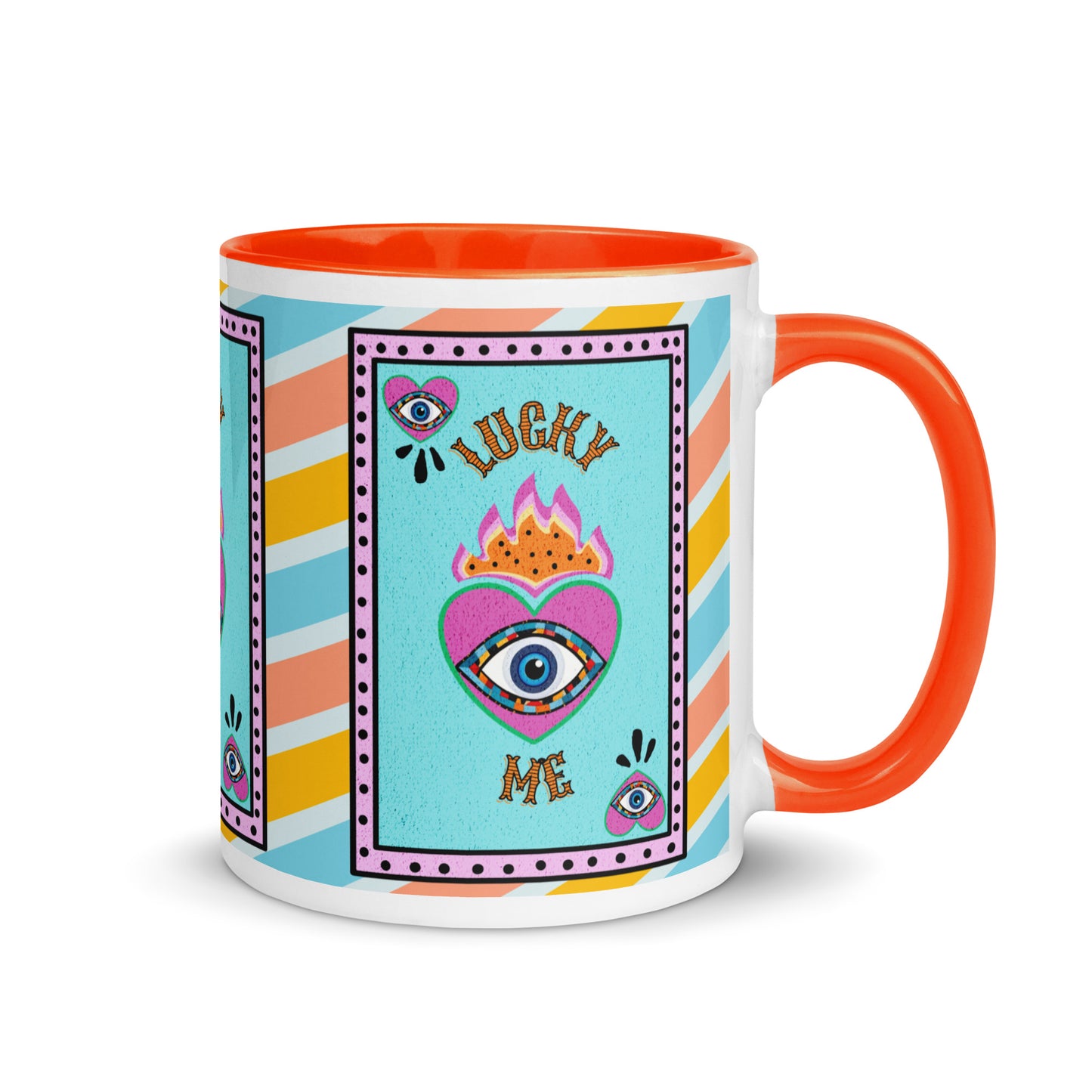 Lucky Me Evil Eye Mug with Color Inside