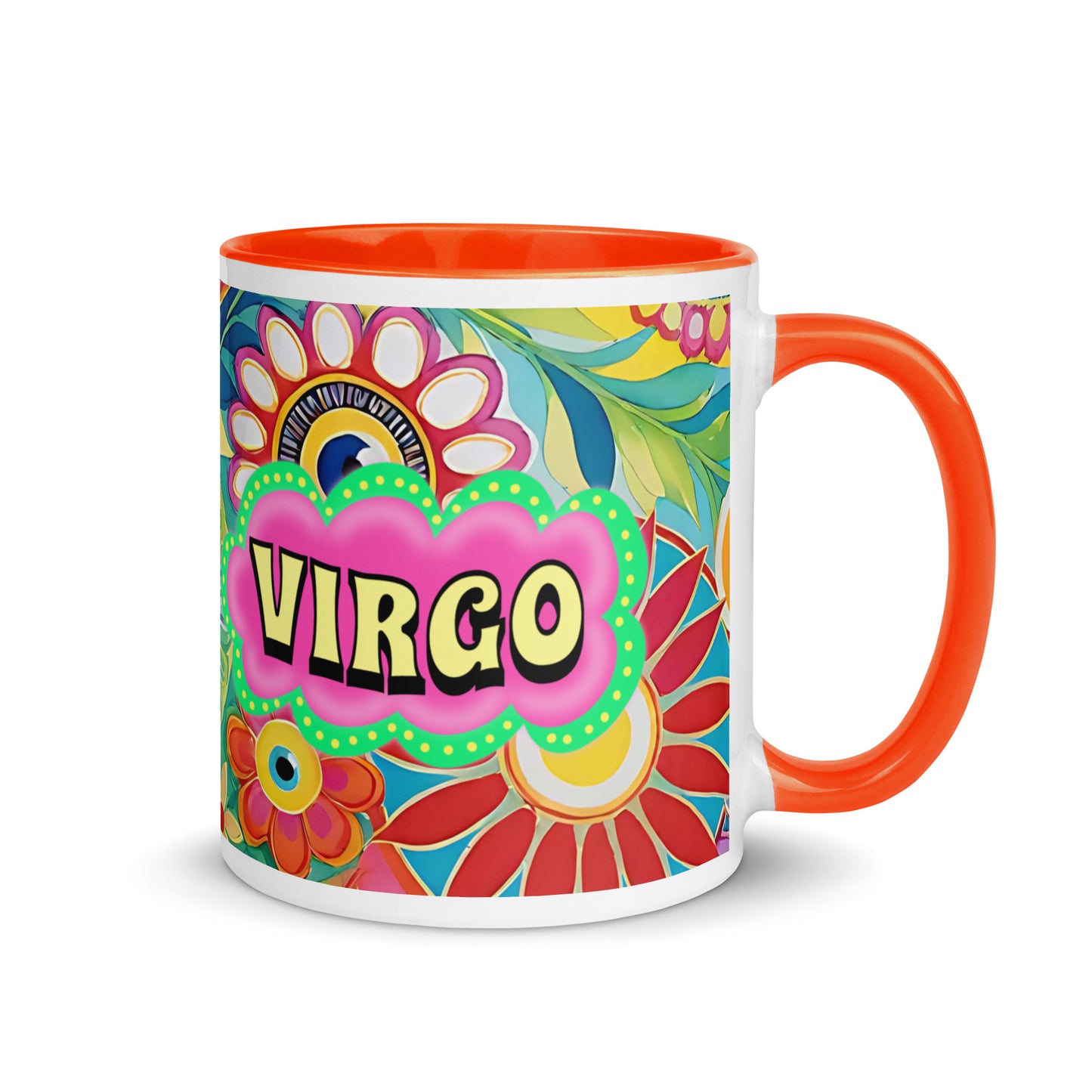 Virgo Zodiac Evil Eye Mug with Color Inside