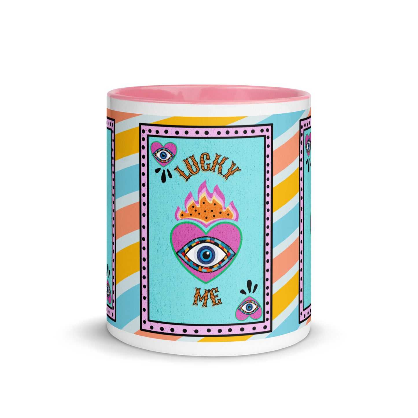 Lucky Me Evil Eye Mug with Color Inside