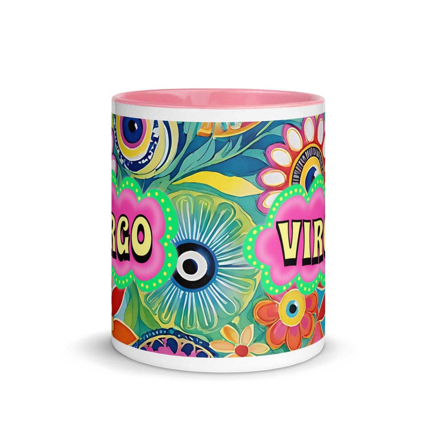 Virgo Zodiac Evil Eye Mug with Color Inside