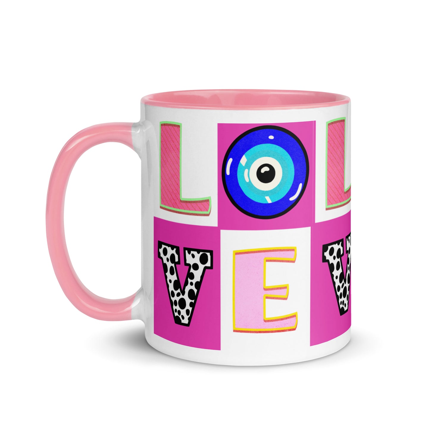 Love With Eye Mug with Color Inside