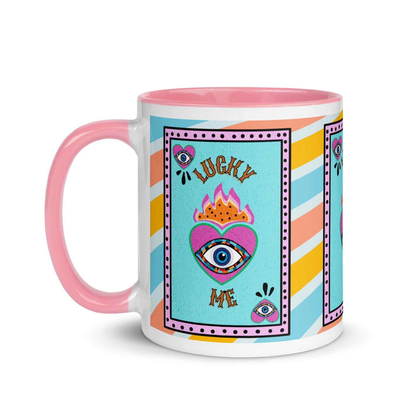 Lucky Me Evil Eye Mug with Color Inside