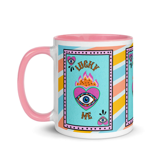 Lucky Me Evil Eye Mug with Color Inside