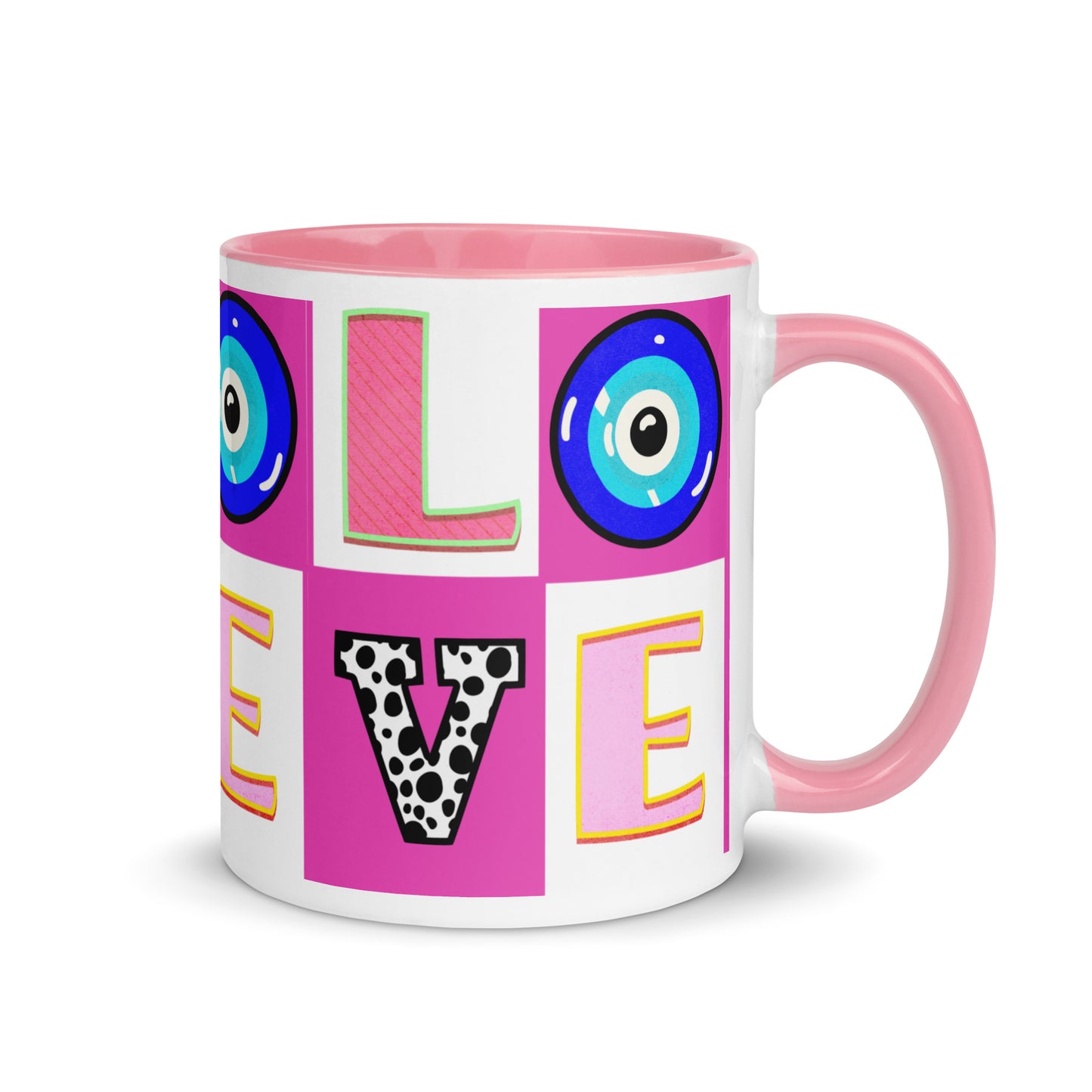 Love With Eye Mug with Color Inside