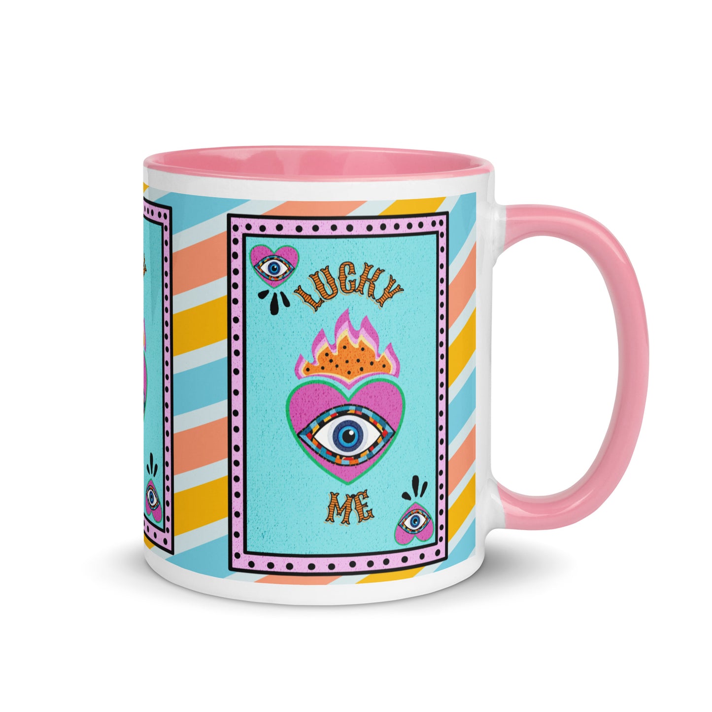 Lucky Me Evil Eye Mug with Color Inside