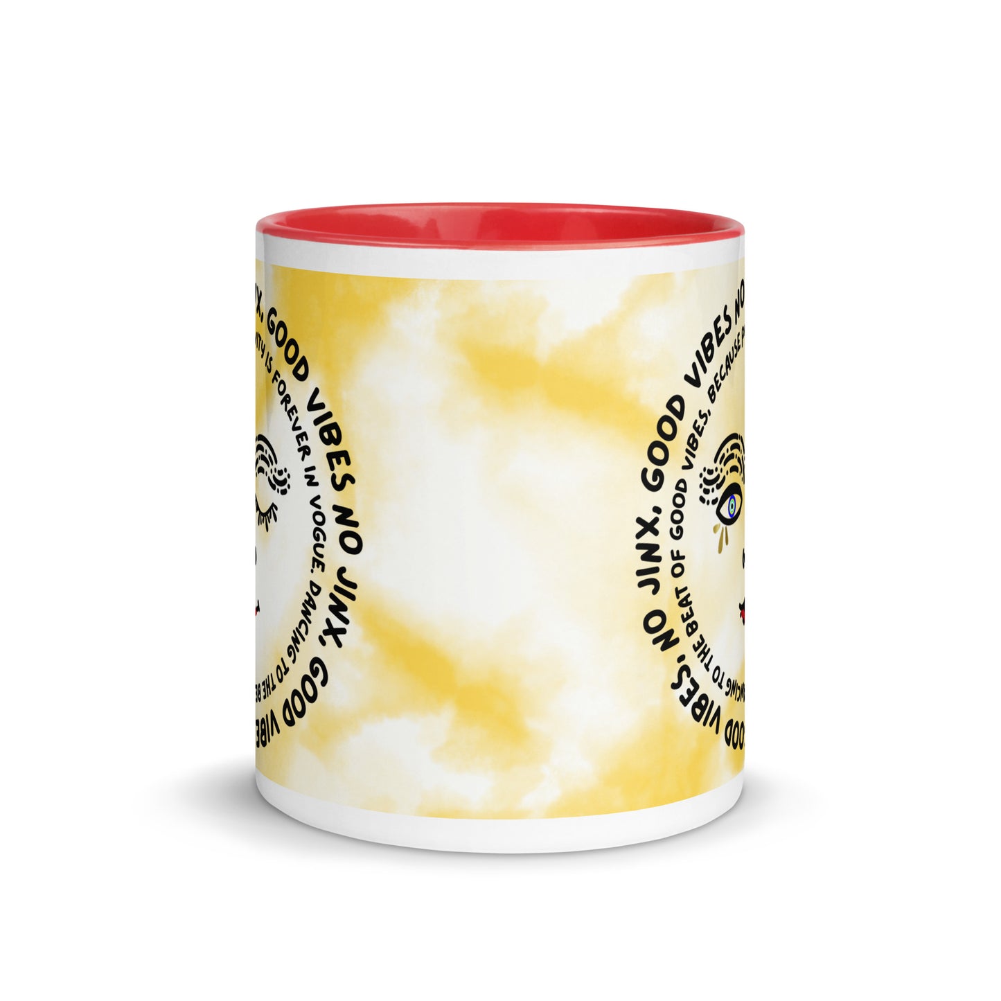 Good Vibes No Jinx Mug with Color Inside