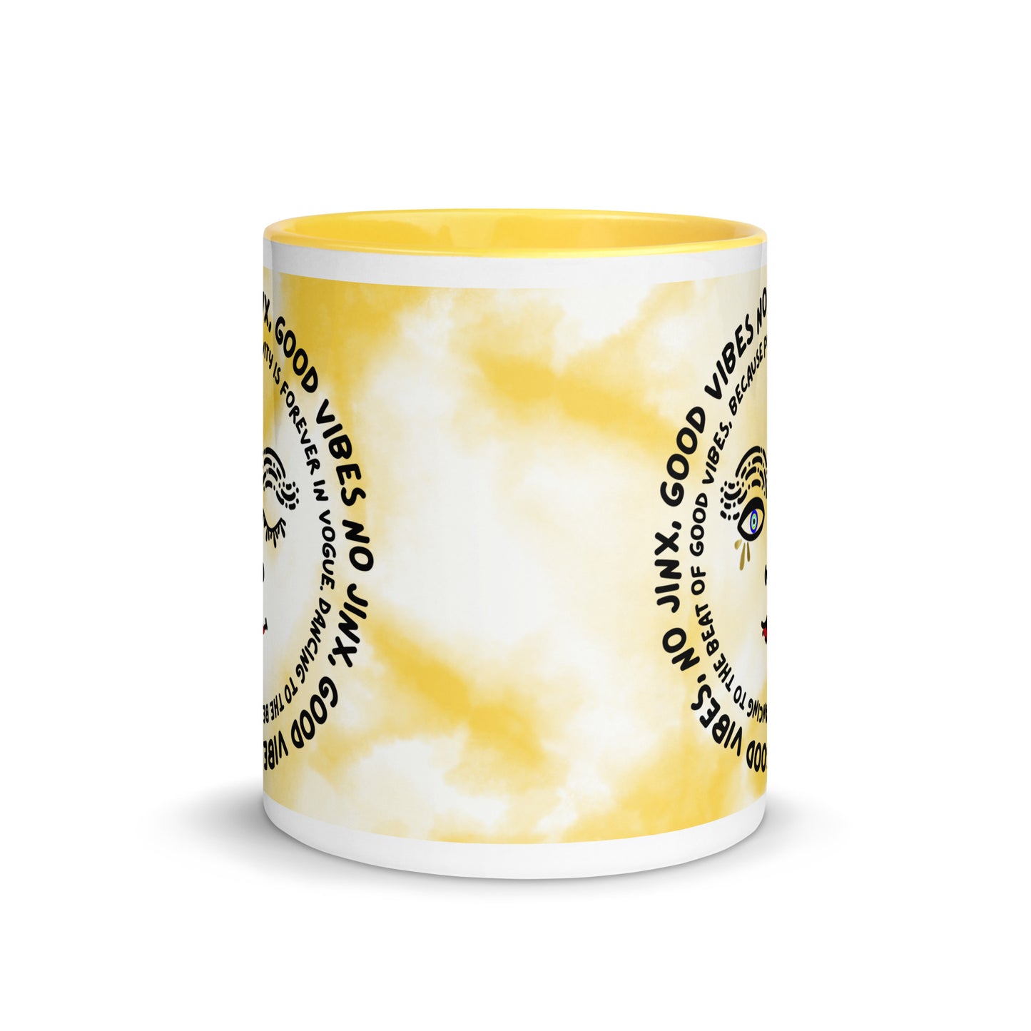 Good Vibes No Jinx Mug with Color Inside