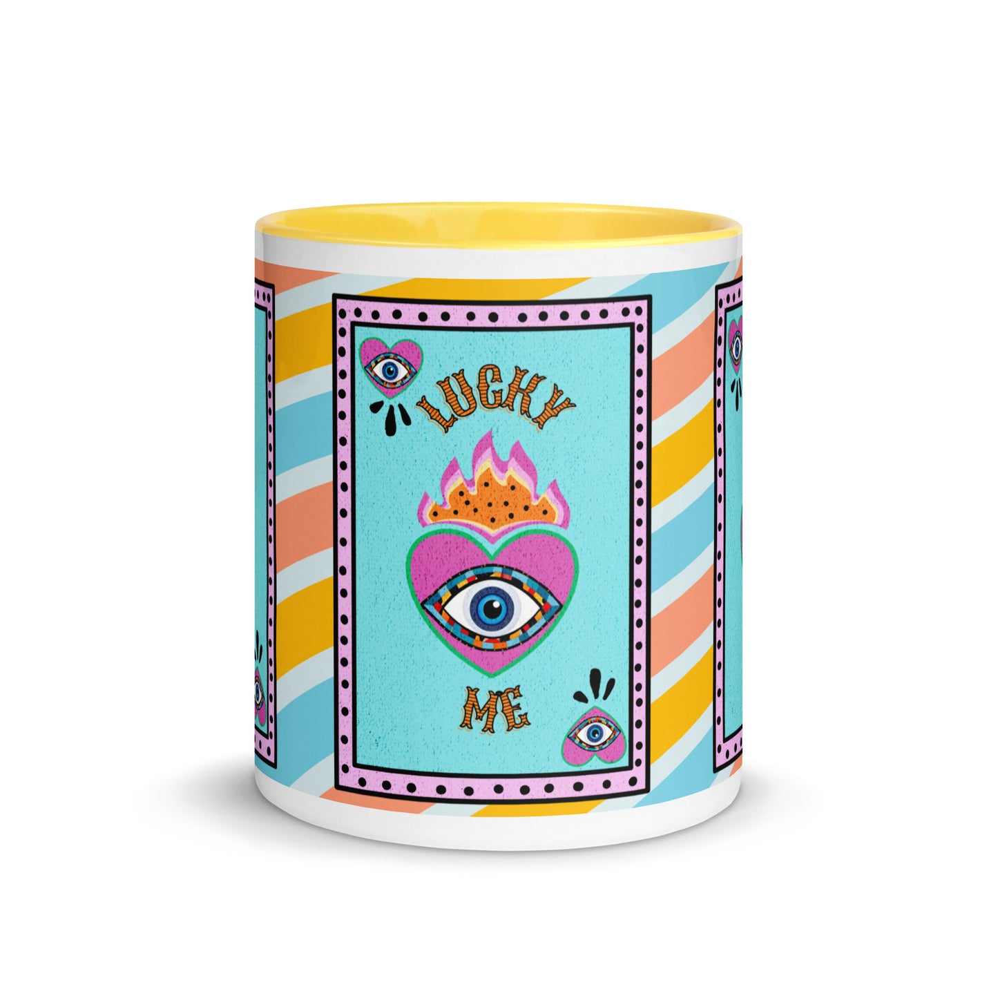 Lucky Me Evil Eye Mug with Color Inside