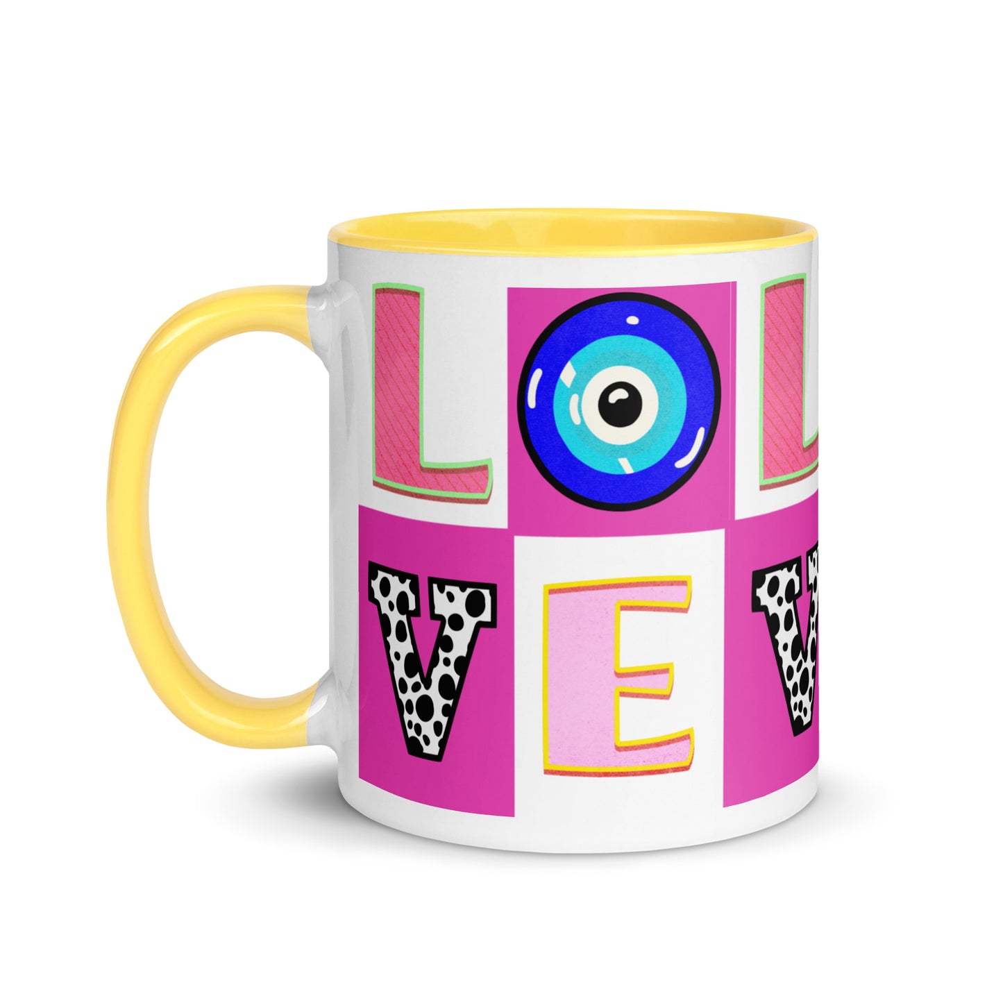 Love With Eye Mug with Color Inside