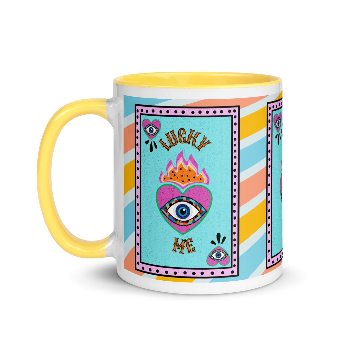 Lucky Me Evil Eye Mug with Color Inside