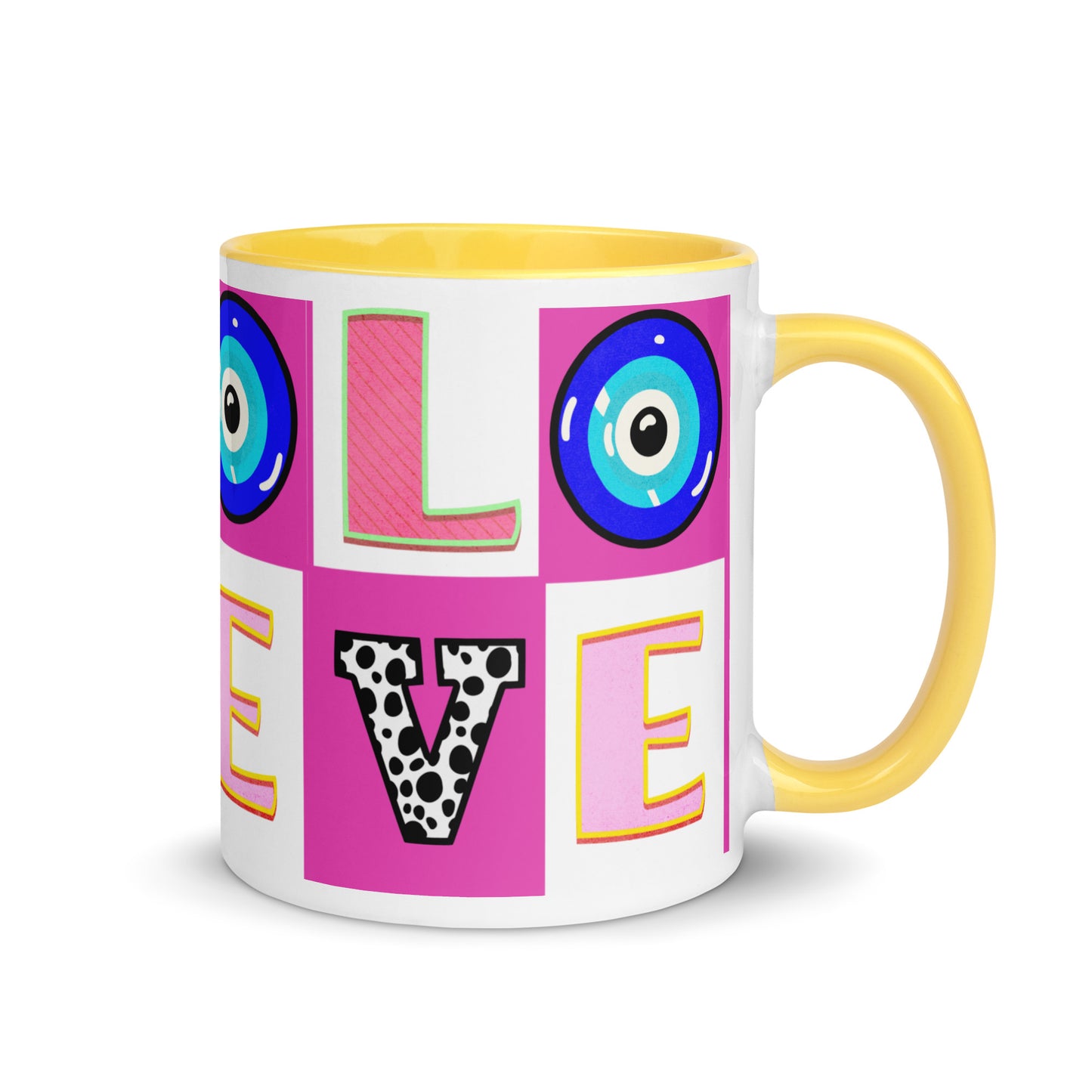 Love With Eye Mug with Color Inside