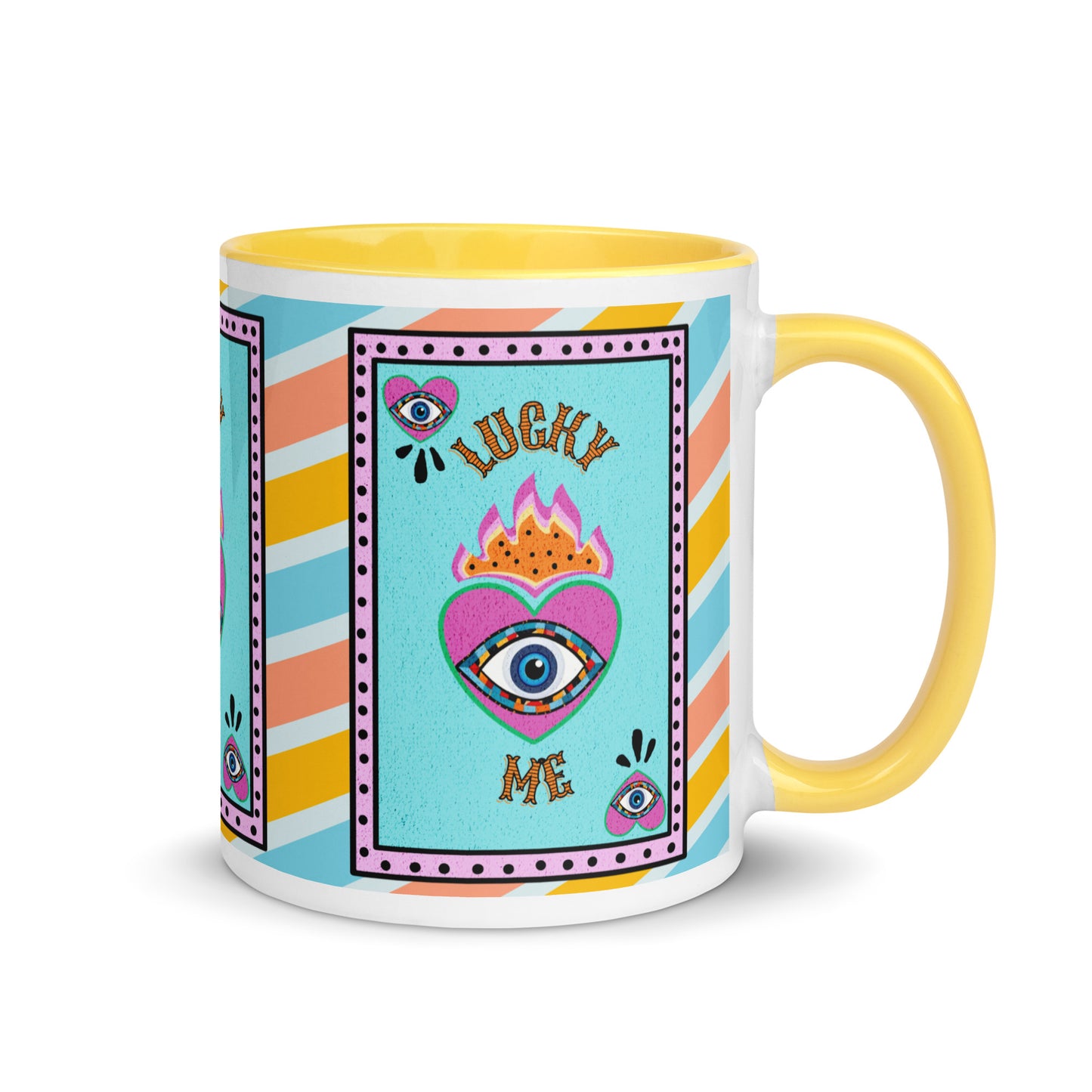 Lucky Me Evil Eye Mug with Color Inside