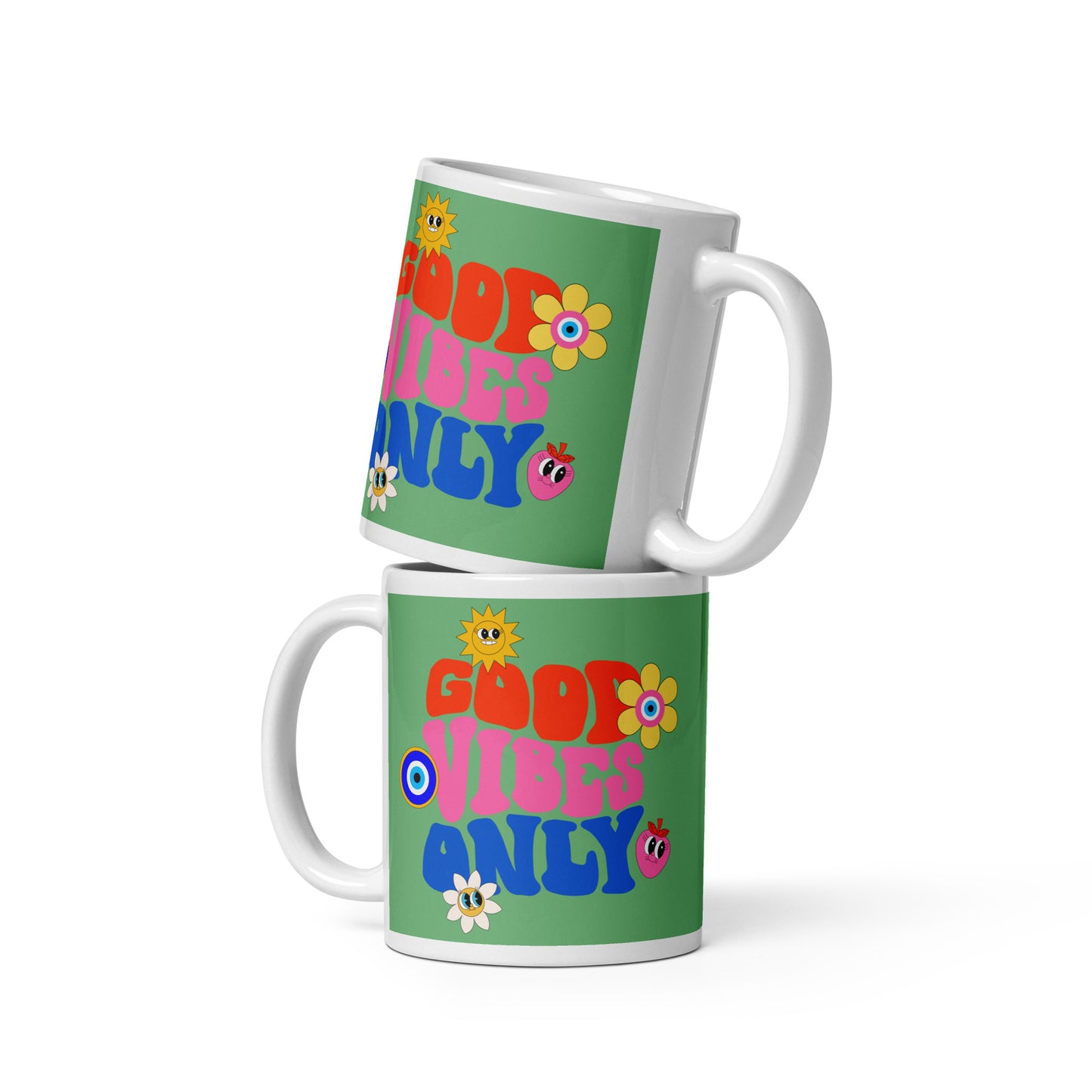 Good Vibes Only 60's glossy mug