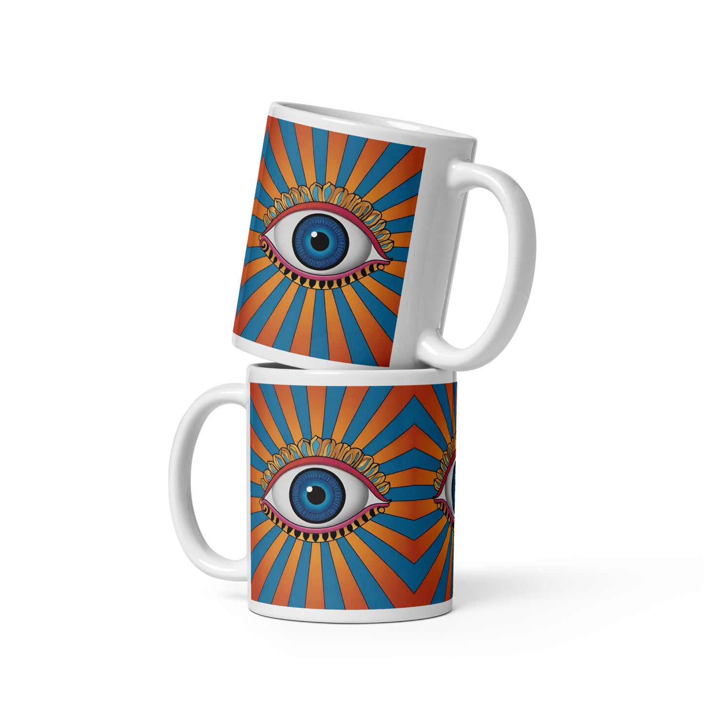 Eye Of Illusion White glossy mug