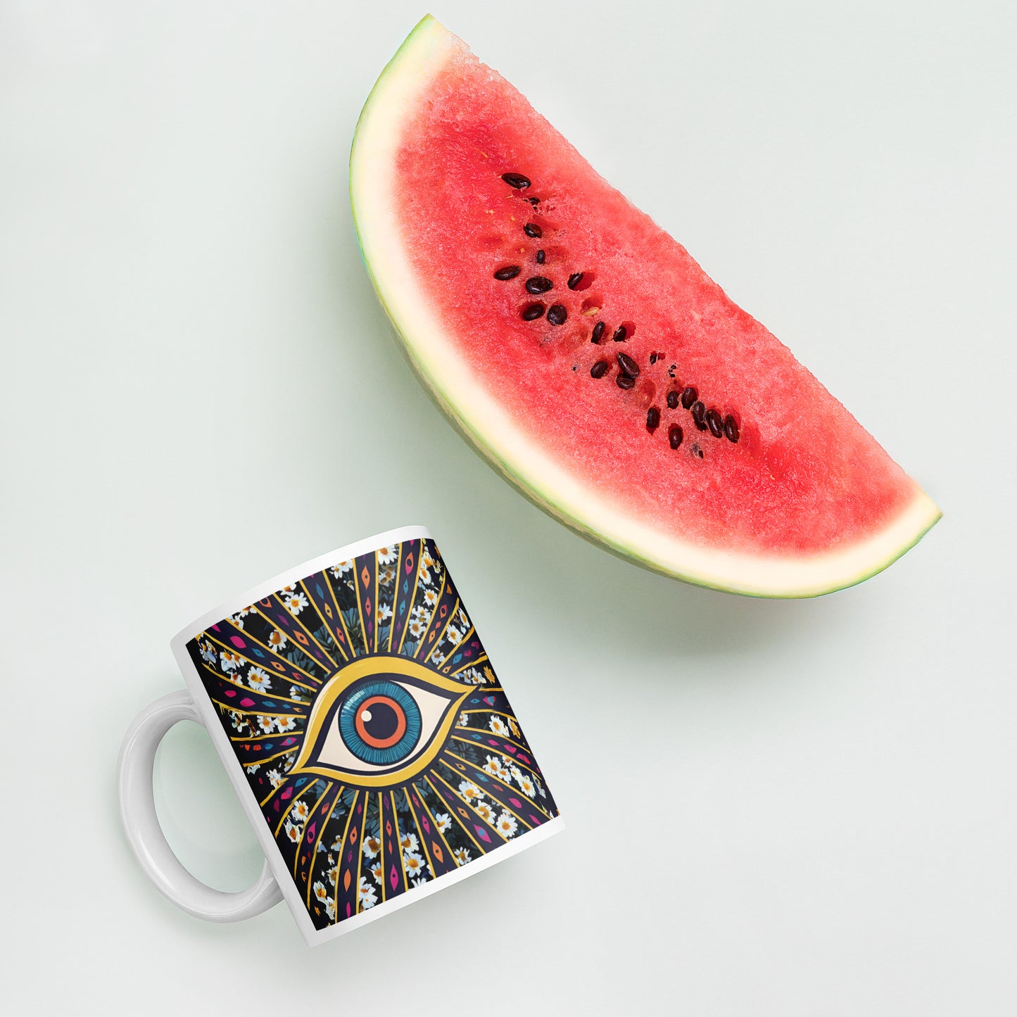 Eye Of Nature White glossy mug