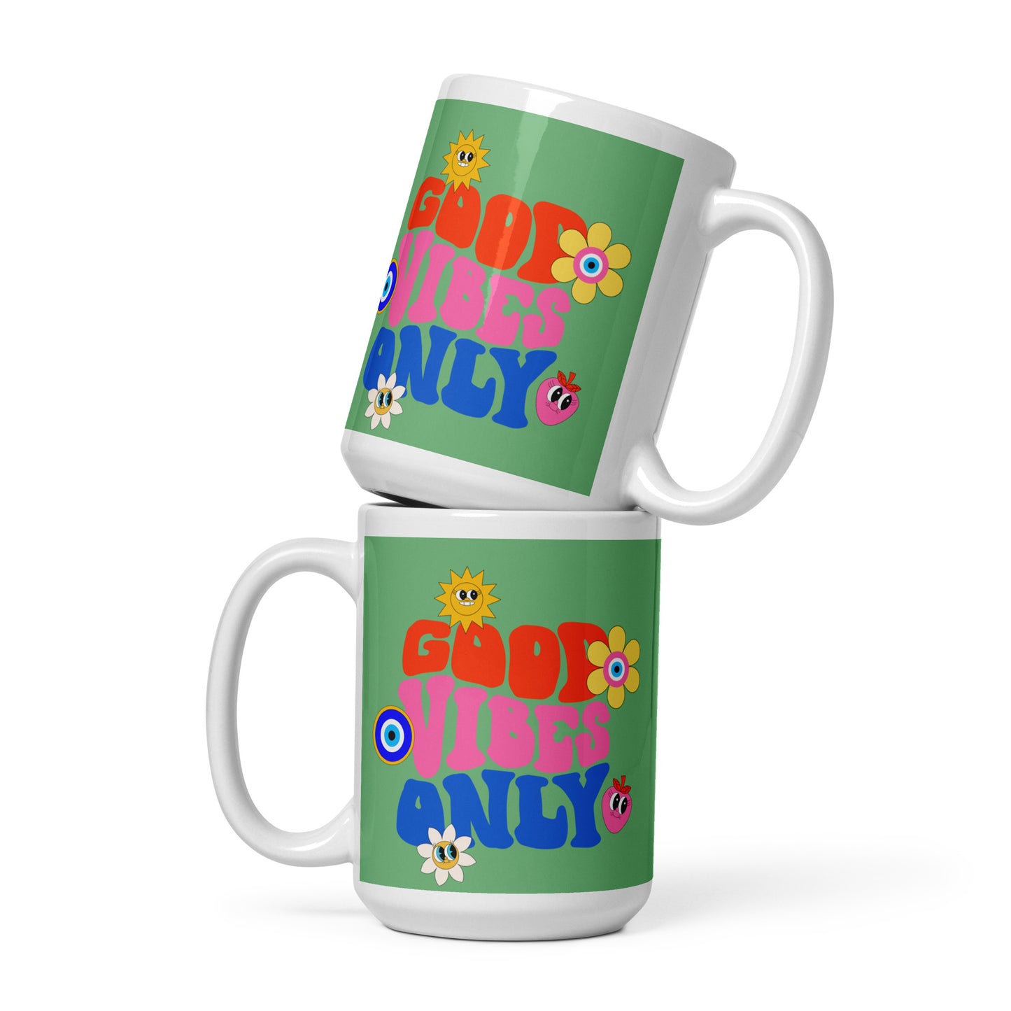 Good Vibes Only 60's glossy mug