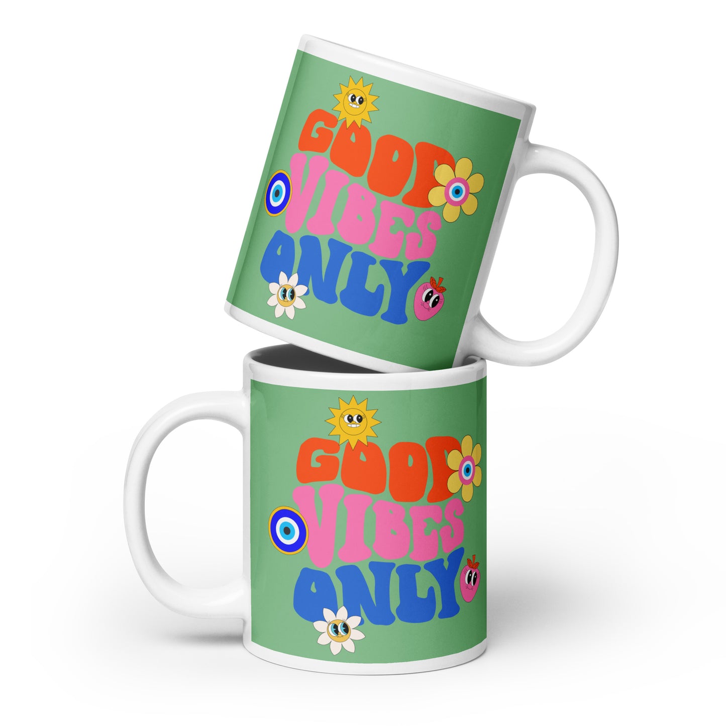 Good Vibes Only 60's glossy mug