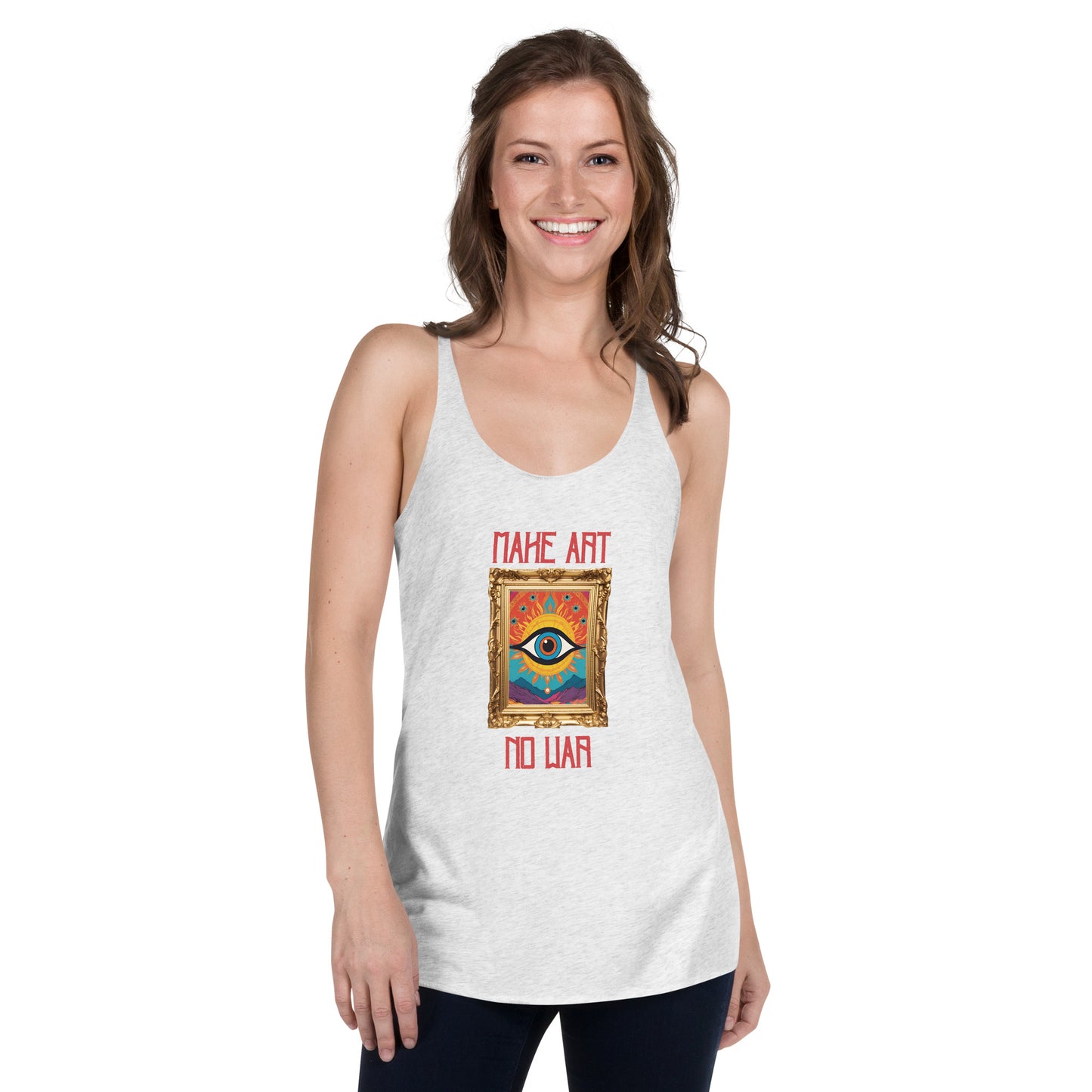 Make Art No War Women's Racerback Tank