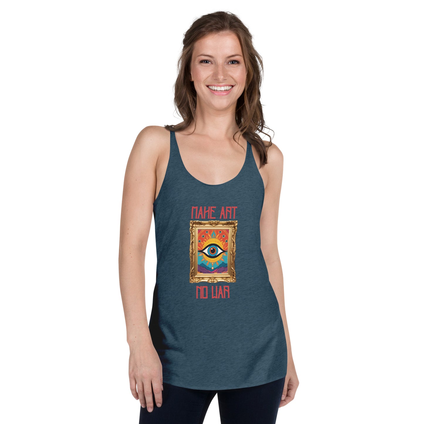 Make Art No War Women's Racerback Tank