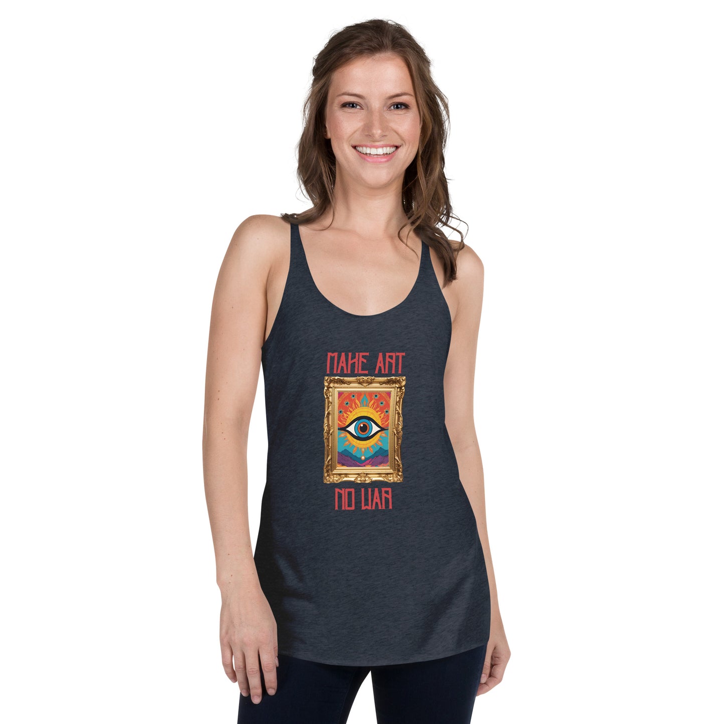 Make Art No War Women's Racerback Tank