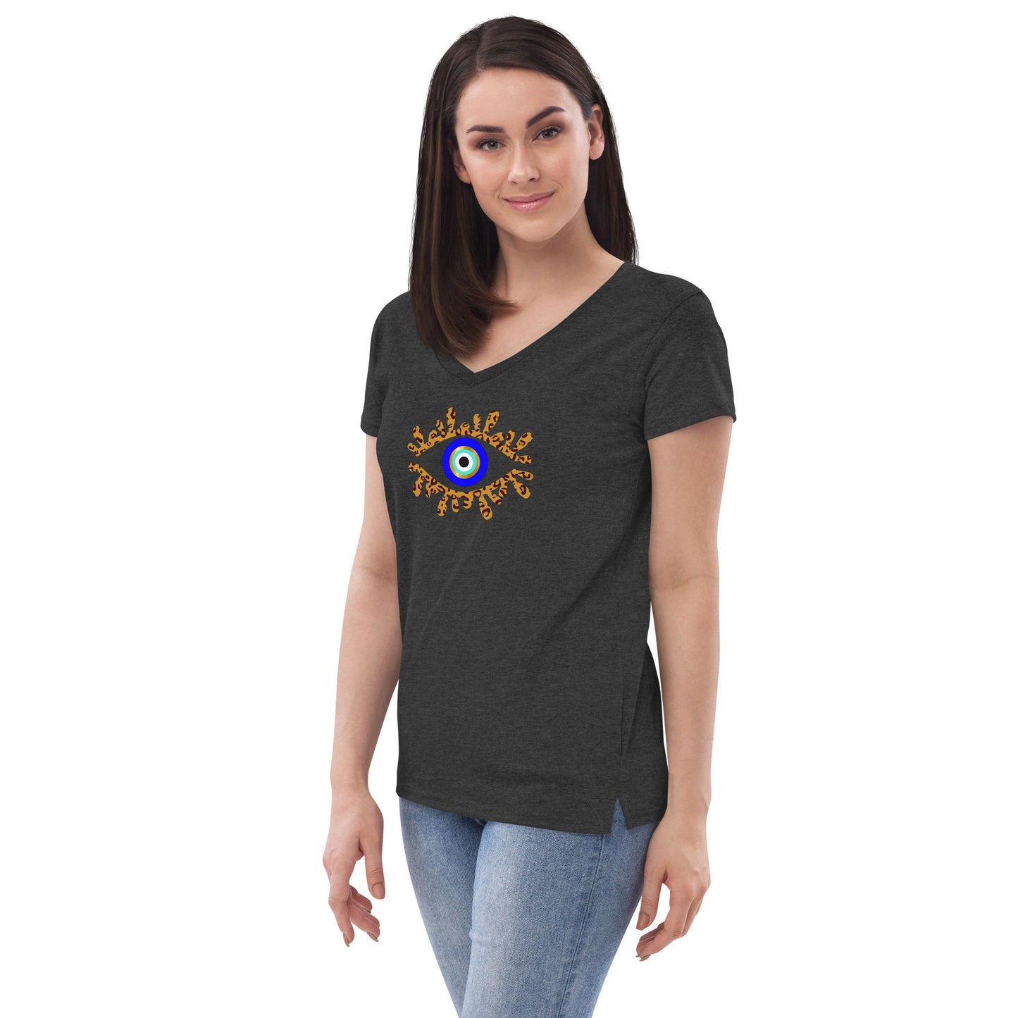 Amida Leopard Women’s recycled v-neck t-shirt