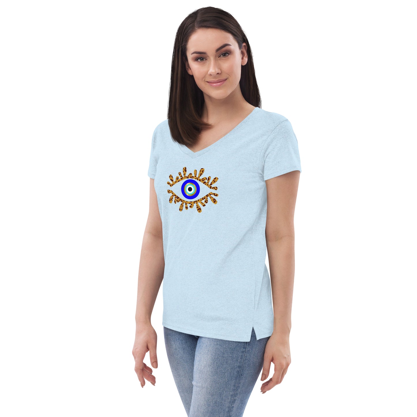 Amida Leopard Women’s recycled v-neck t-shirt