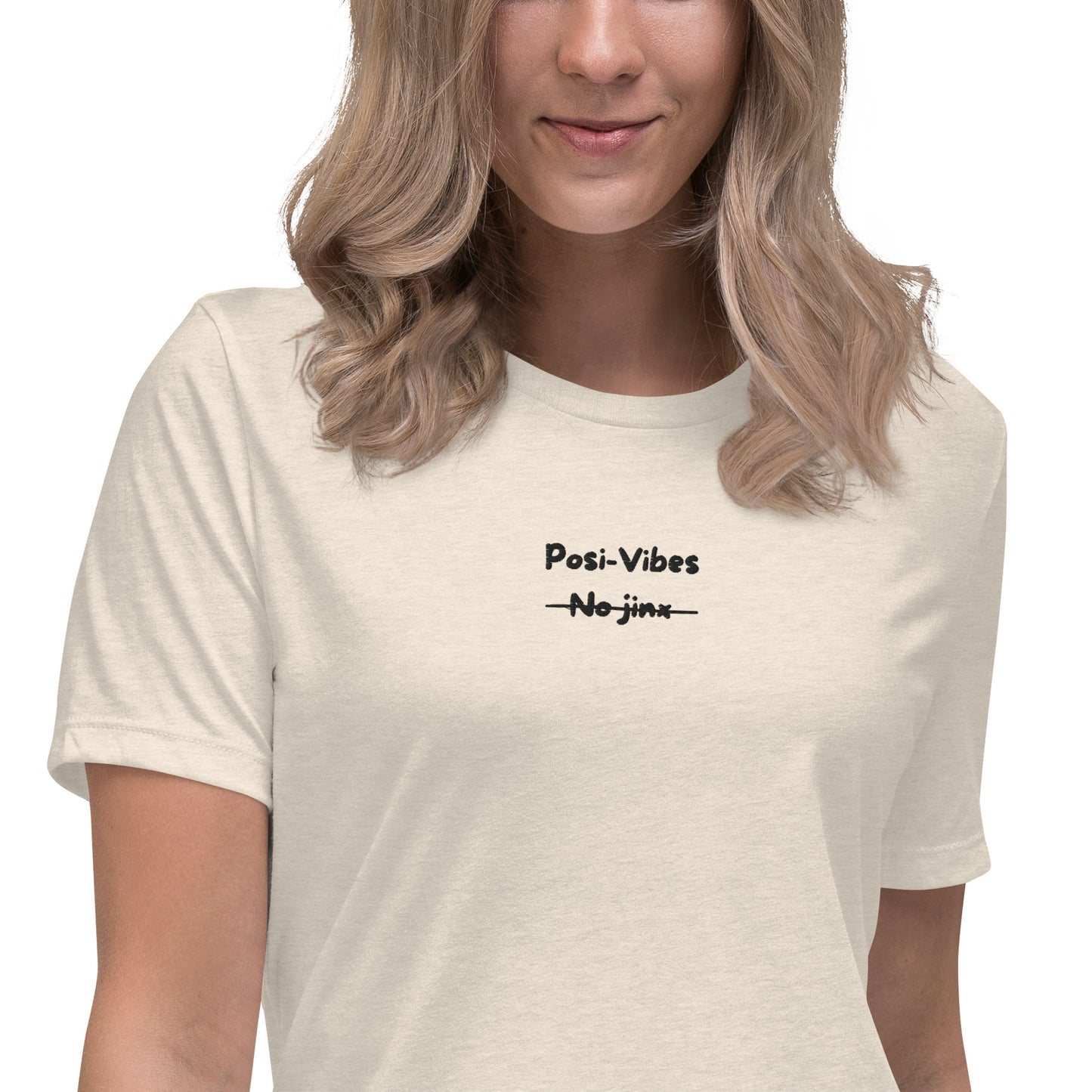 Posi-Vibes No Jinx Embroided Women's Relaxed T-Shirt