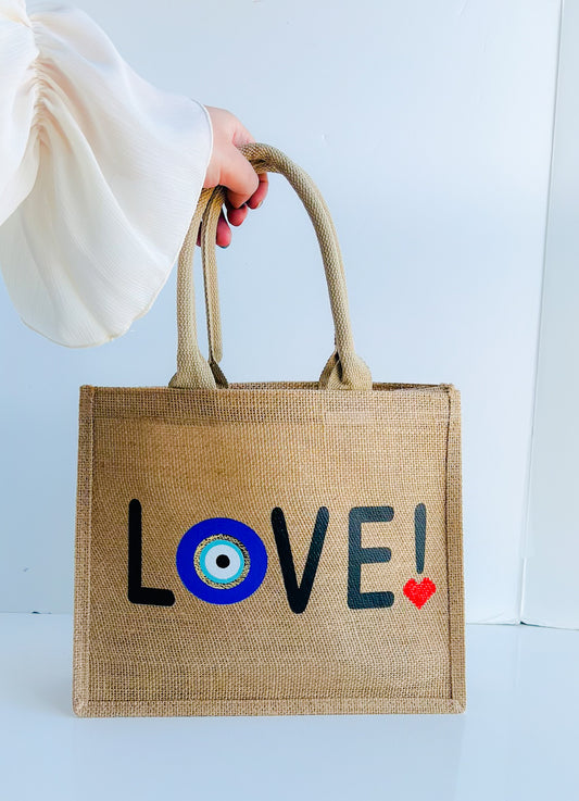 Love! Burlap Bag