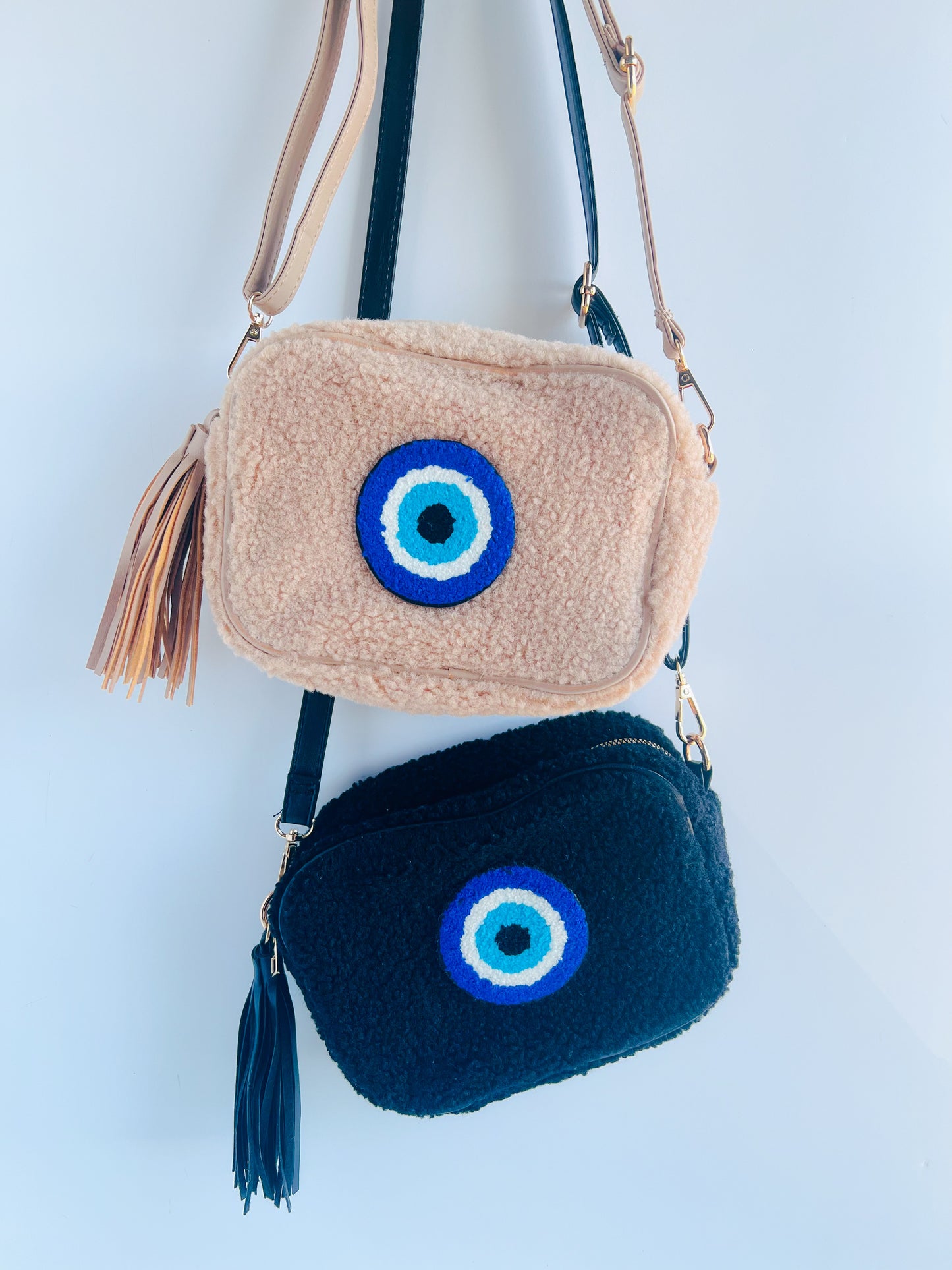 Evil Eye Fluffy Crossbody Bag